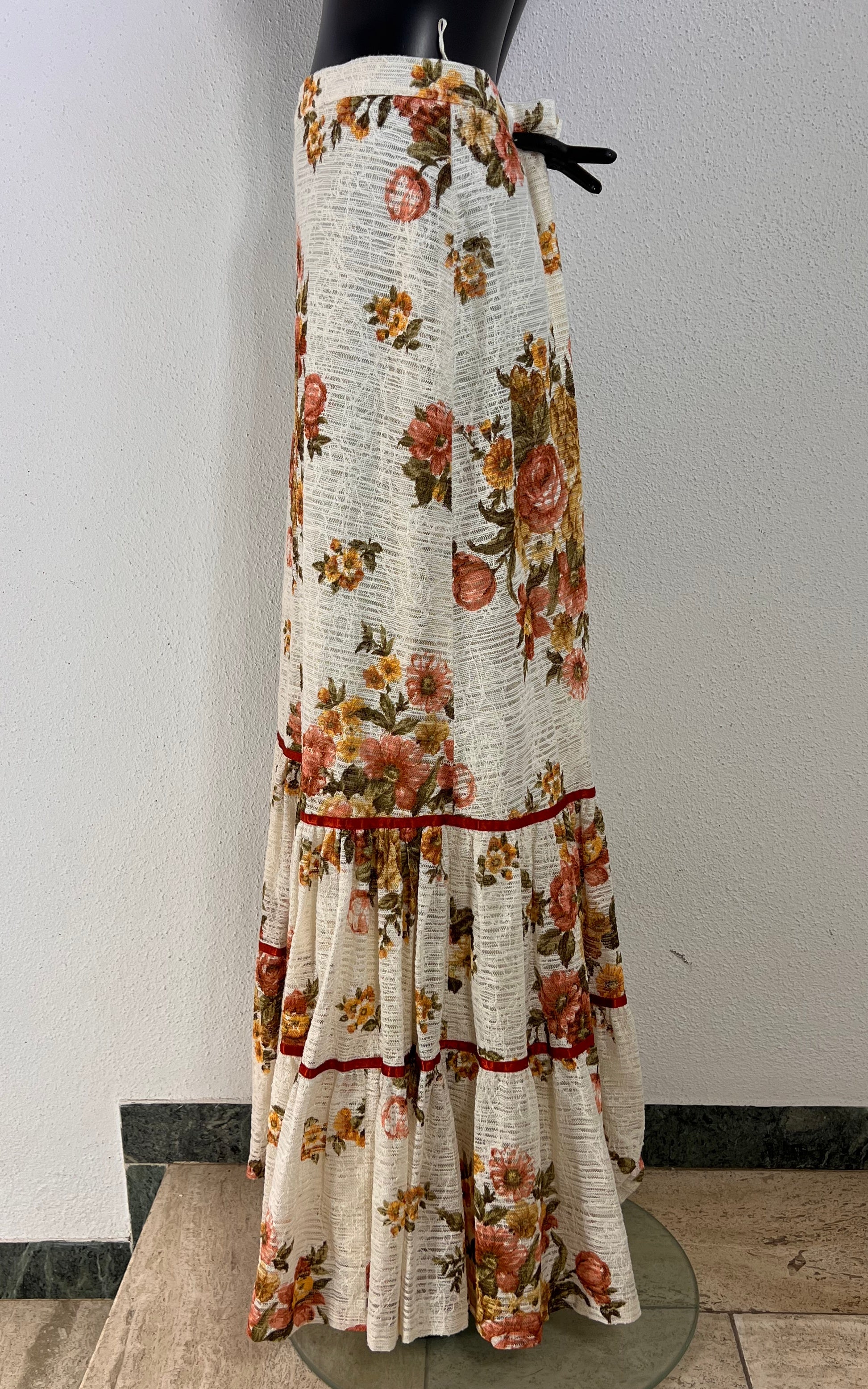 Vintage Romantic 70s Flower Skirt