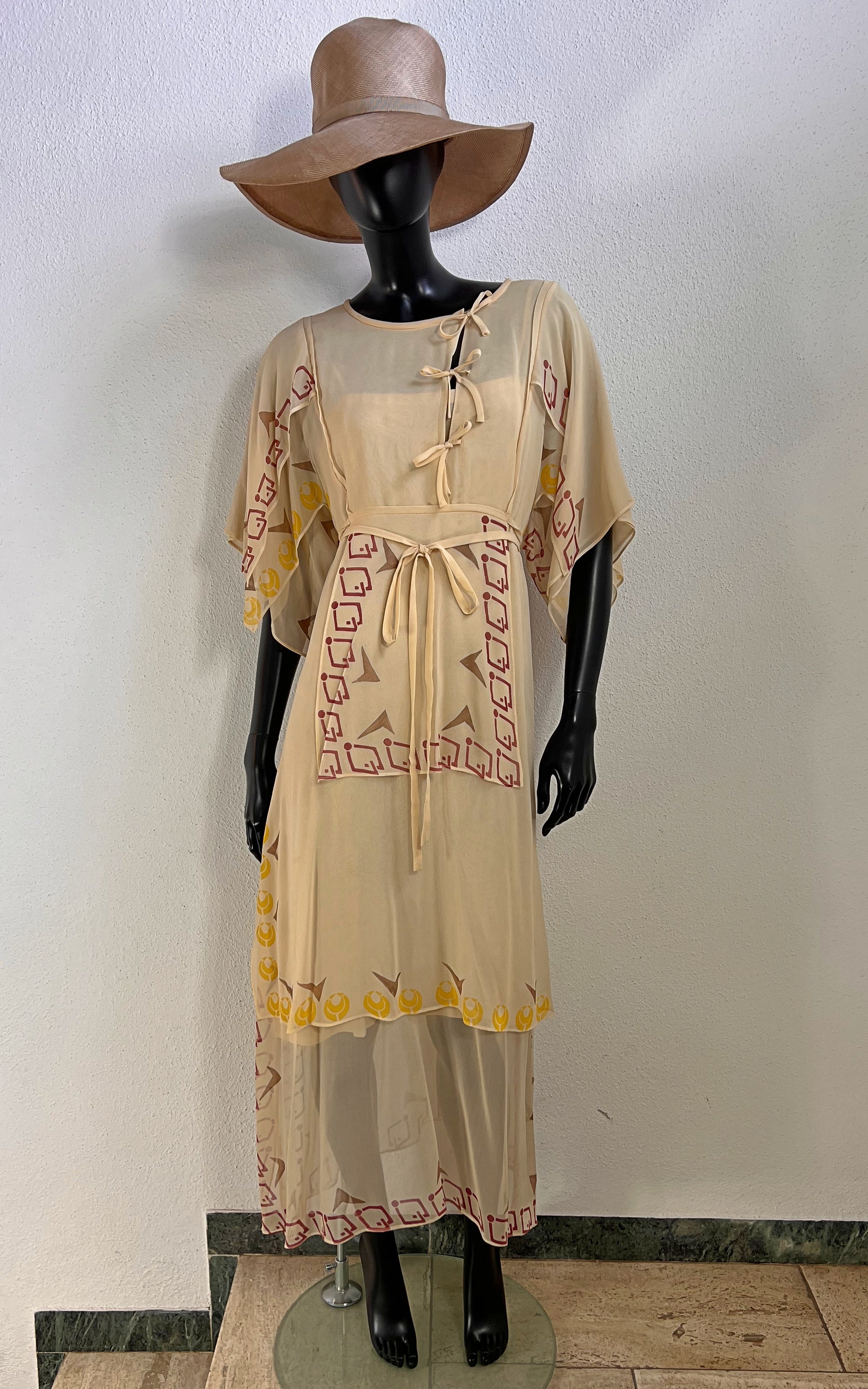 Vintage 70s Sheer Flatter Silk Dress