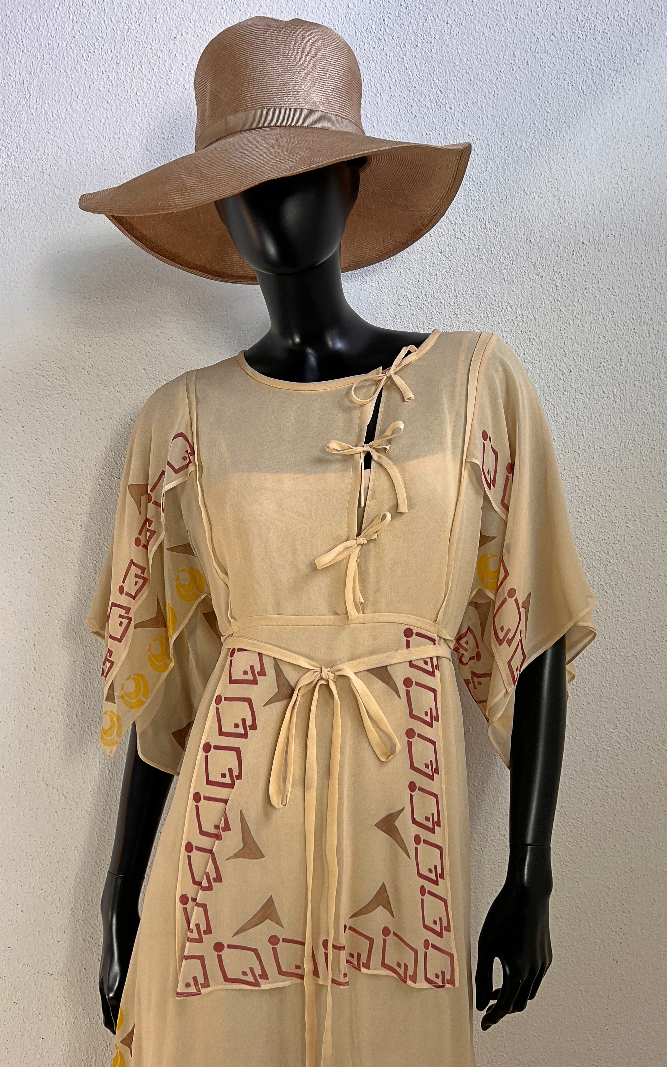 Vintage 70s Sheer Flatter Silk Dress