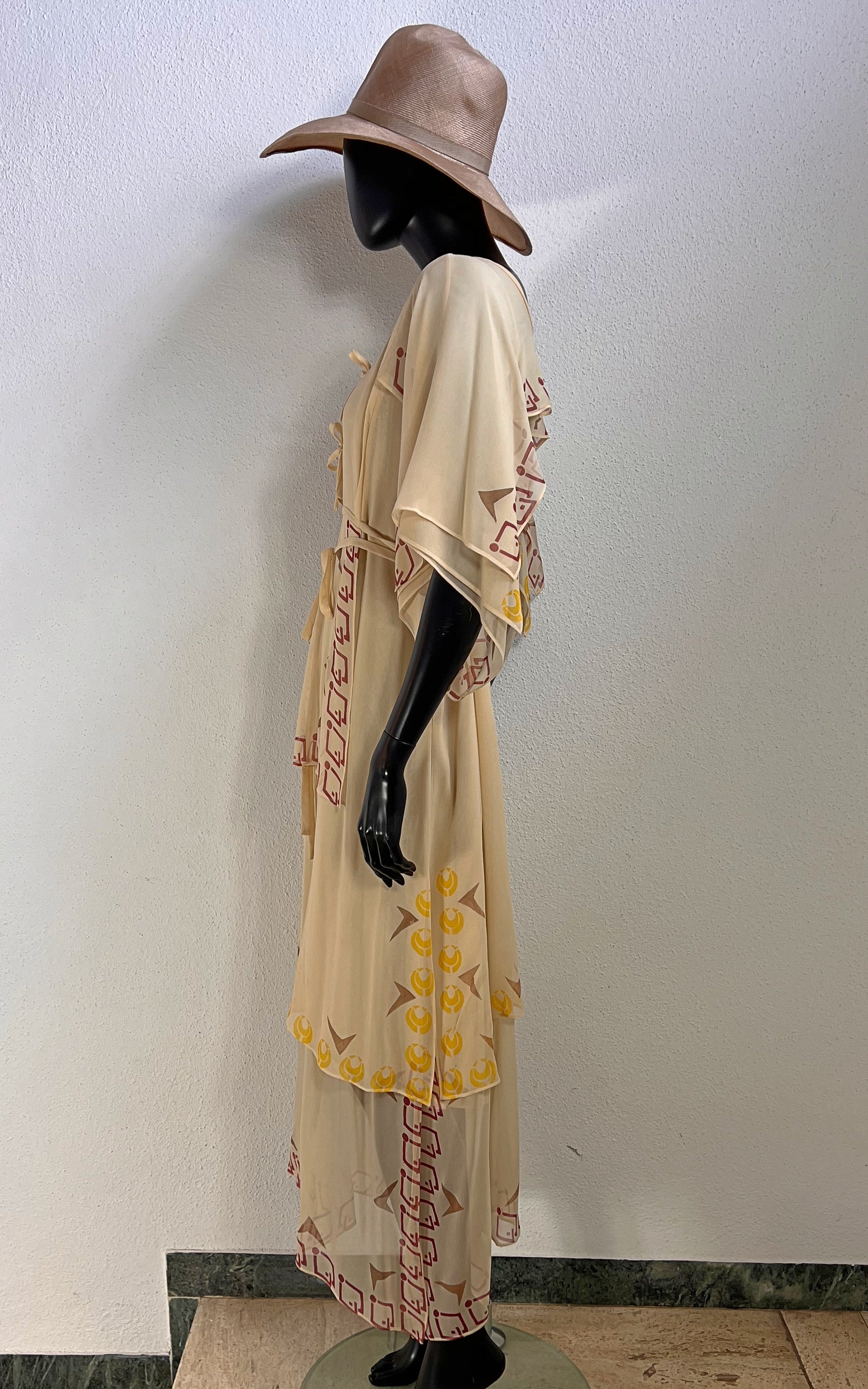 Vintage 70s Sheer Flatter Silk Dress