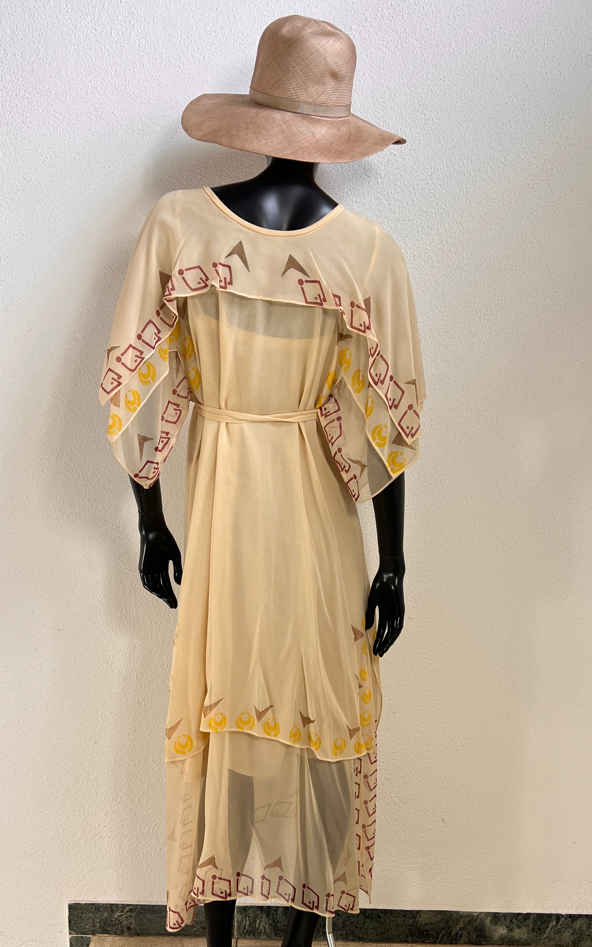 Vintage 70s Sheer Flatter Silk Dress