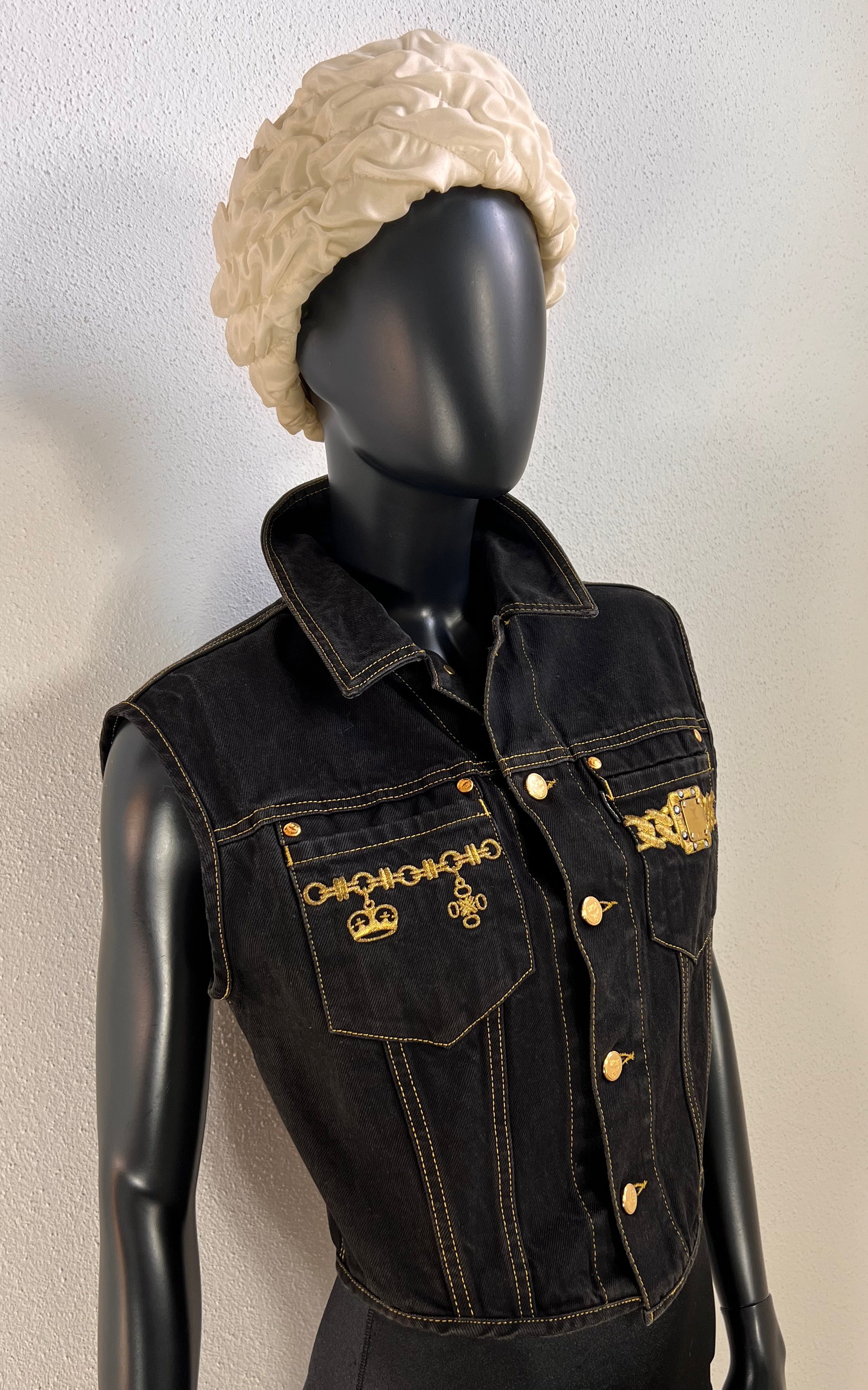 Vintage MCM Embellished Denim Vest