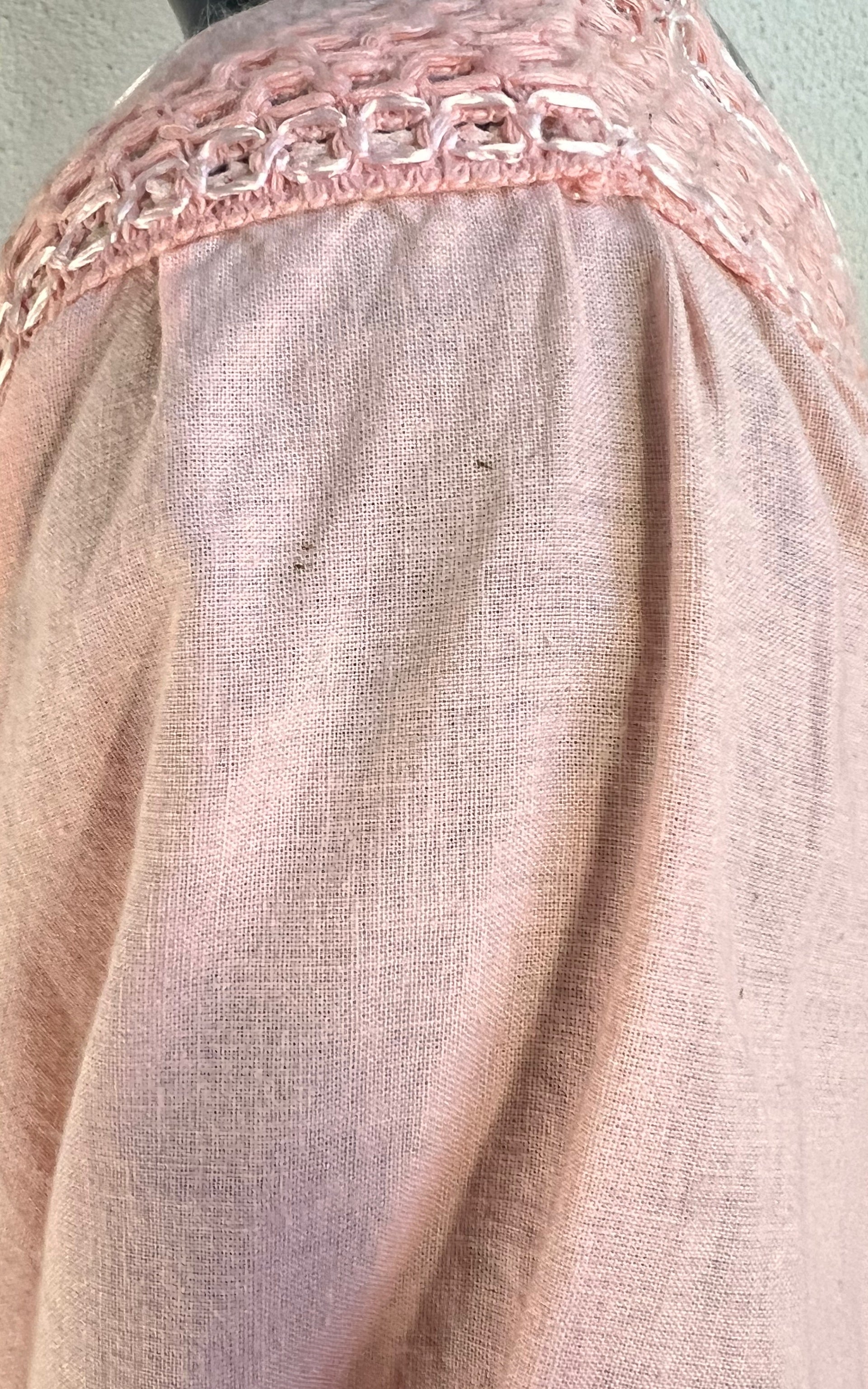 Vintage 70s Crochet Cotton Gauze Dress