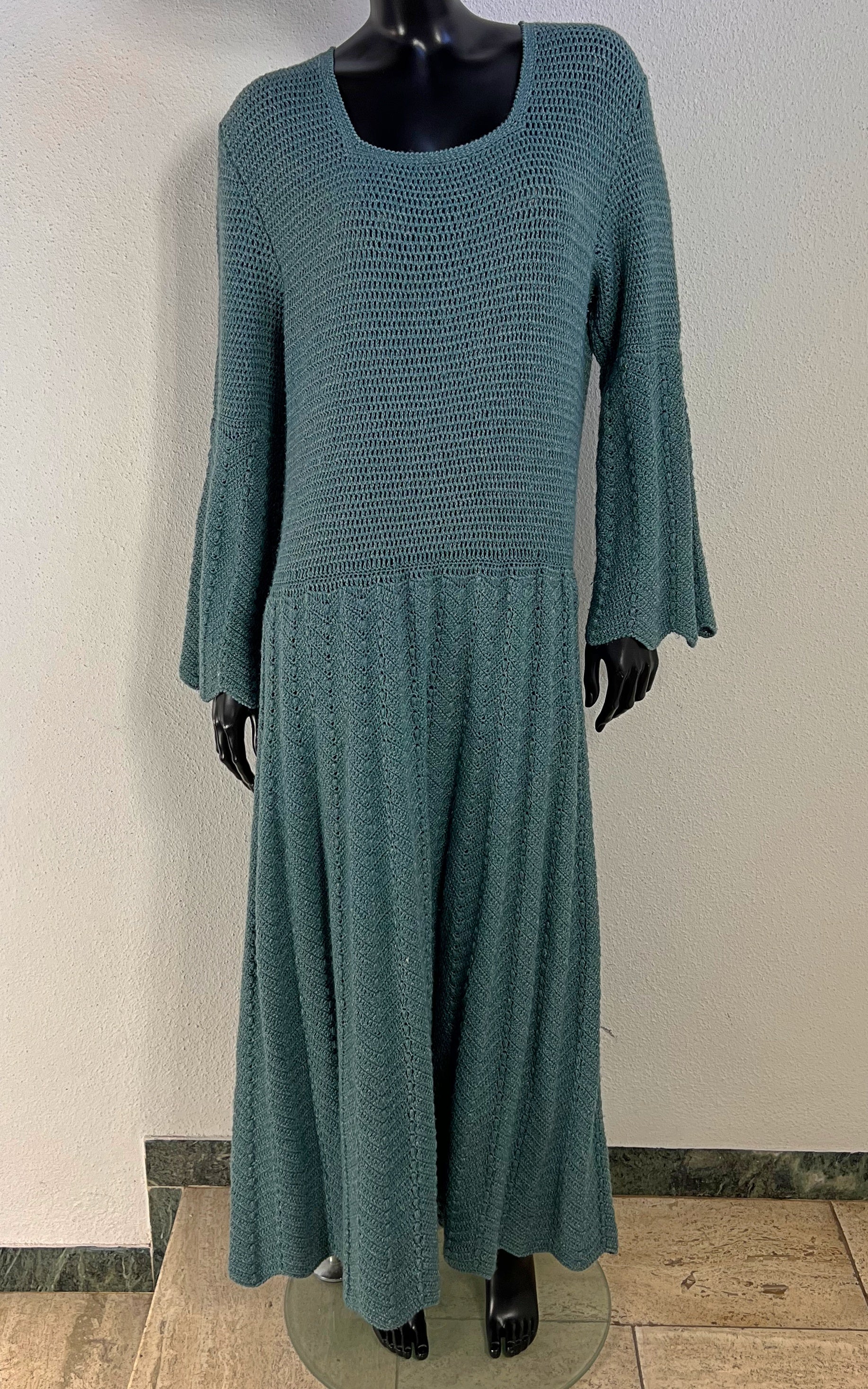 Vintage 70s Crochet Maxi Dress