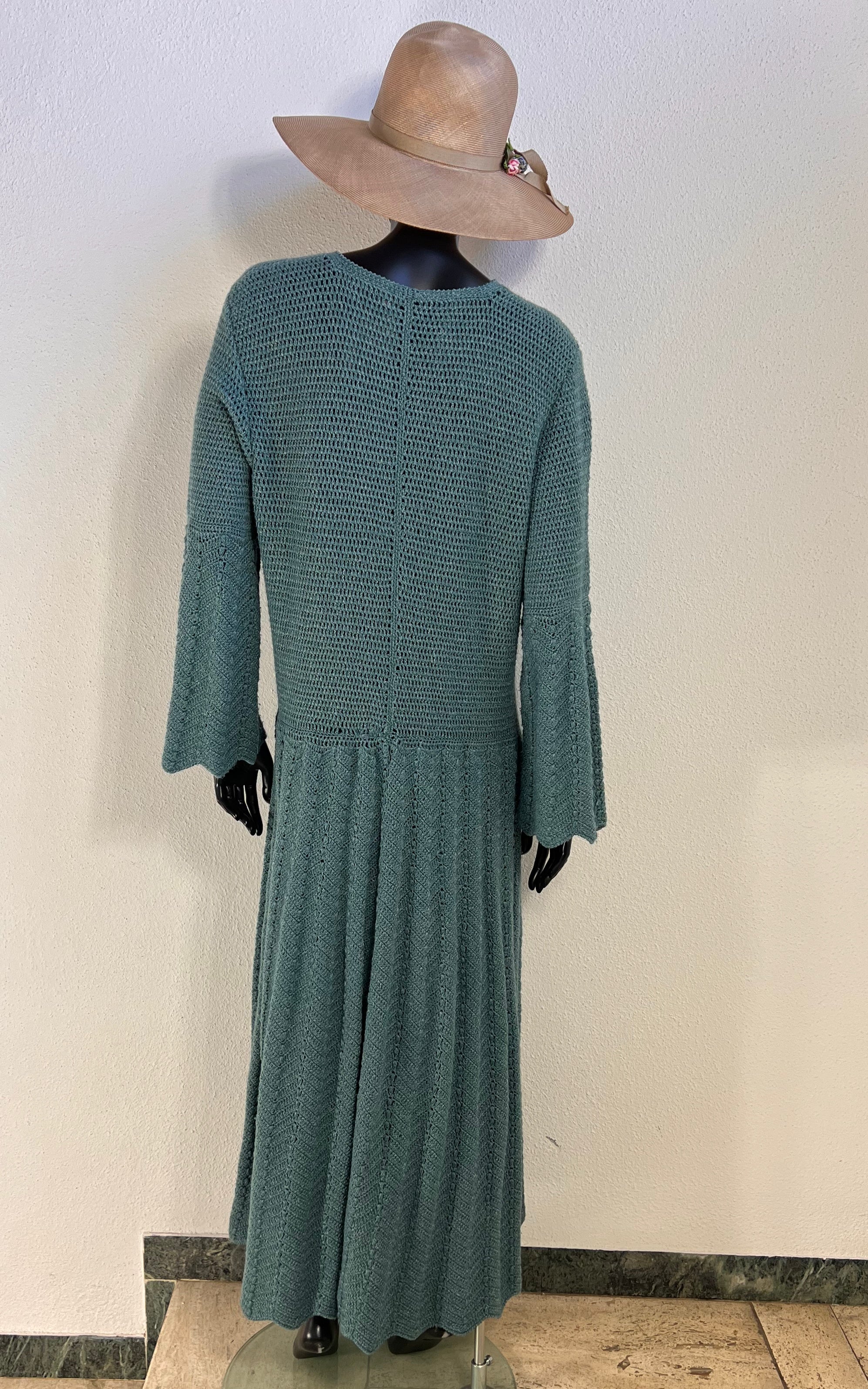 Vintage 70s Crochet Maxi Dress