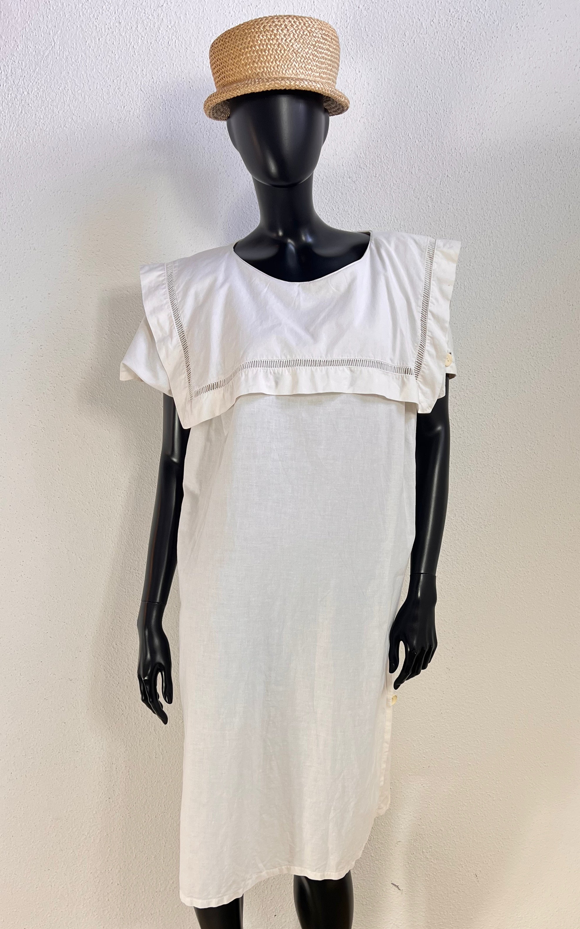 Vintage White Cotton Sailor Dress