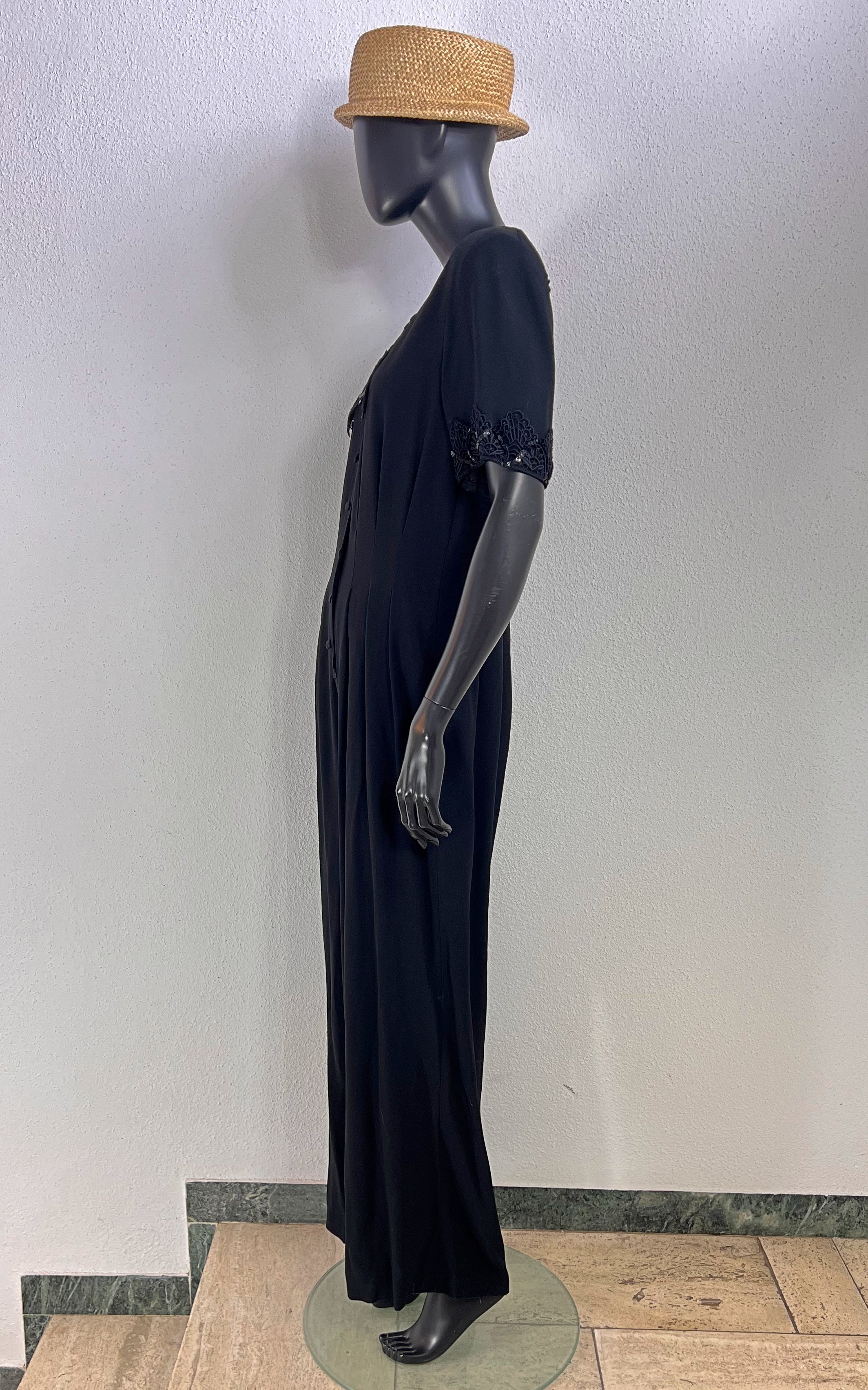 Vintage Chou Chou Overall with Beaded Lace Details