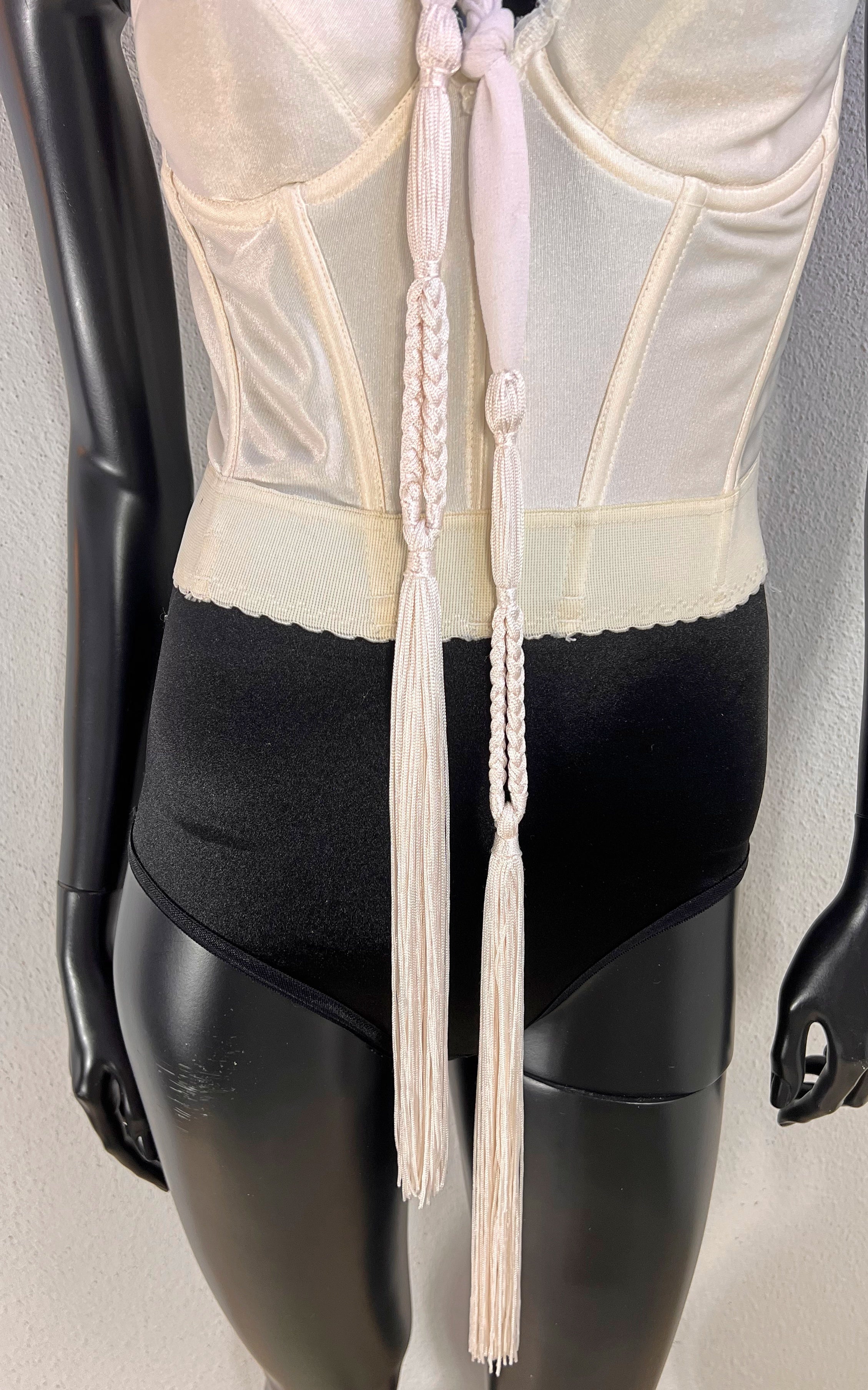 Vintage She Tassel Skinny Scarf White
