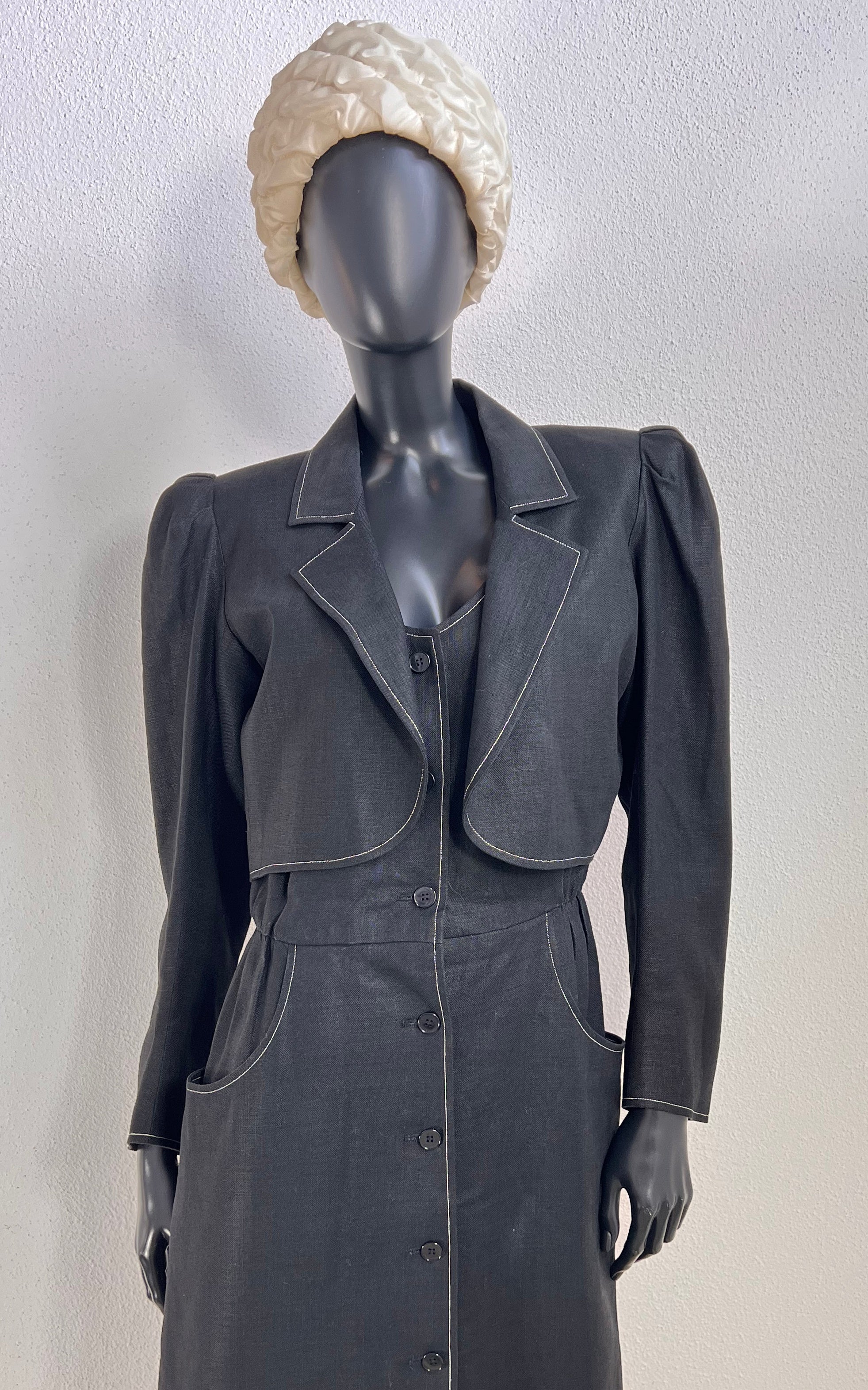 Vintage 80s Yves Saint Laurent Linen Costume