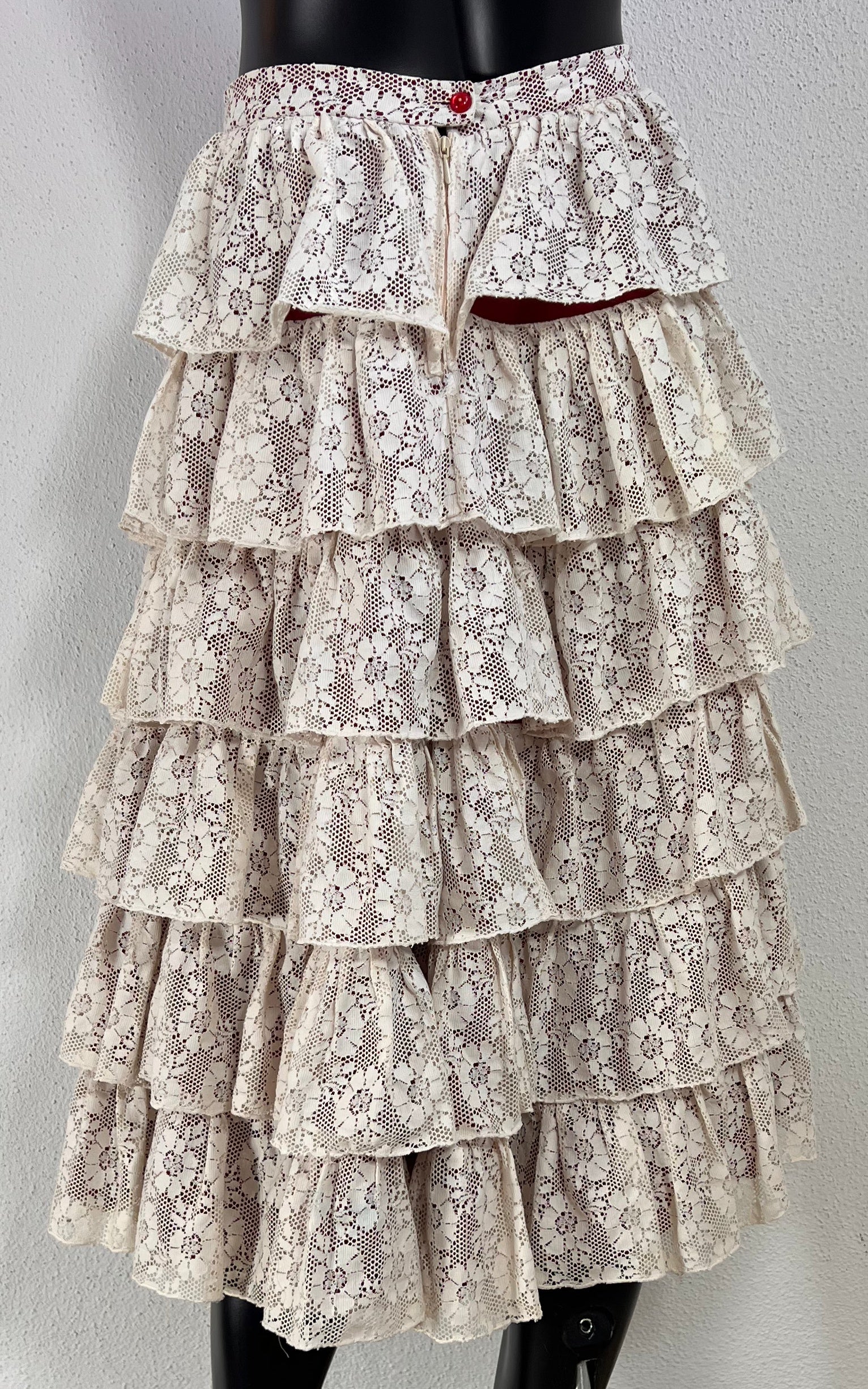 Vintage 70s Ruffle Lace Skirt