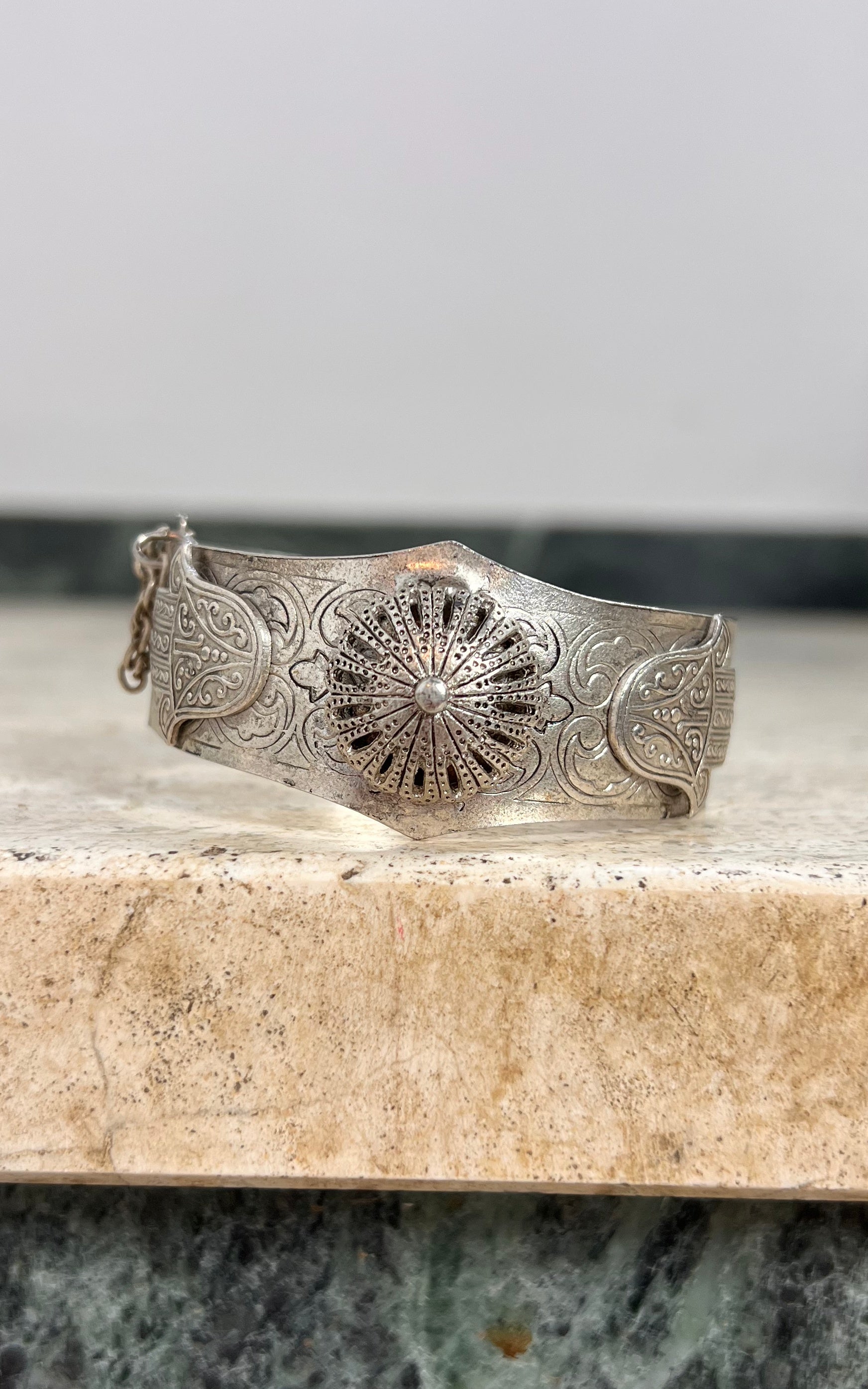 Vintage Silver Hippie Cuff Bracelet
