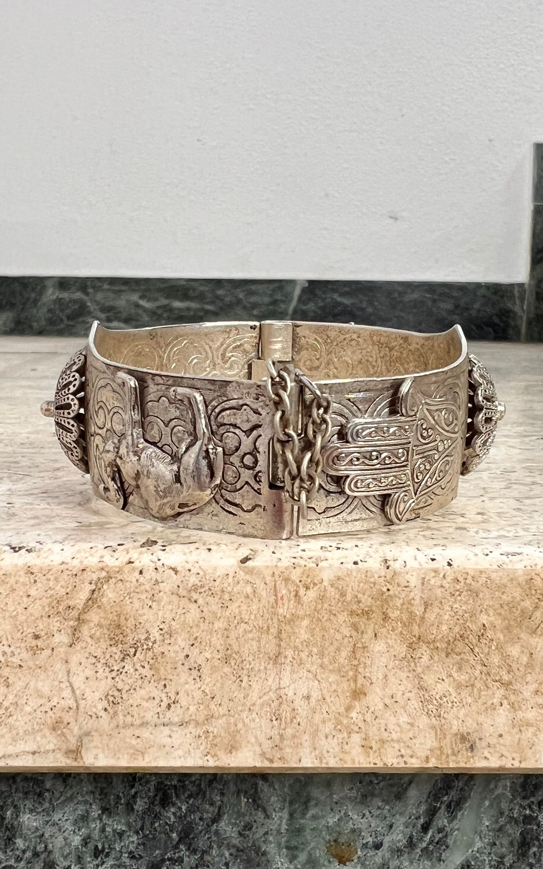 Vintage Silver Hippie Cuff Bracelet