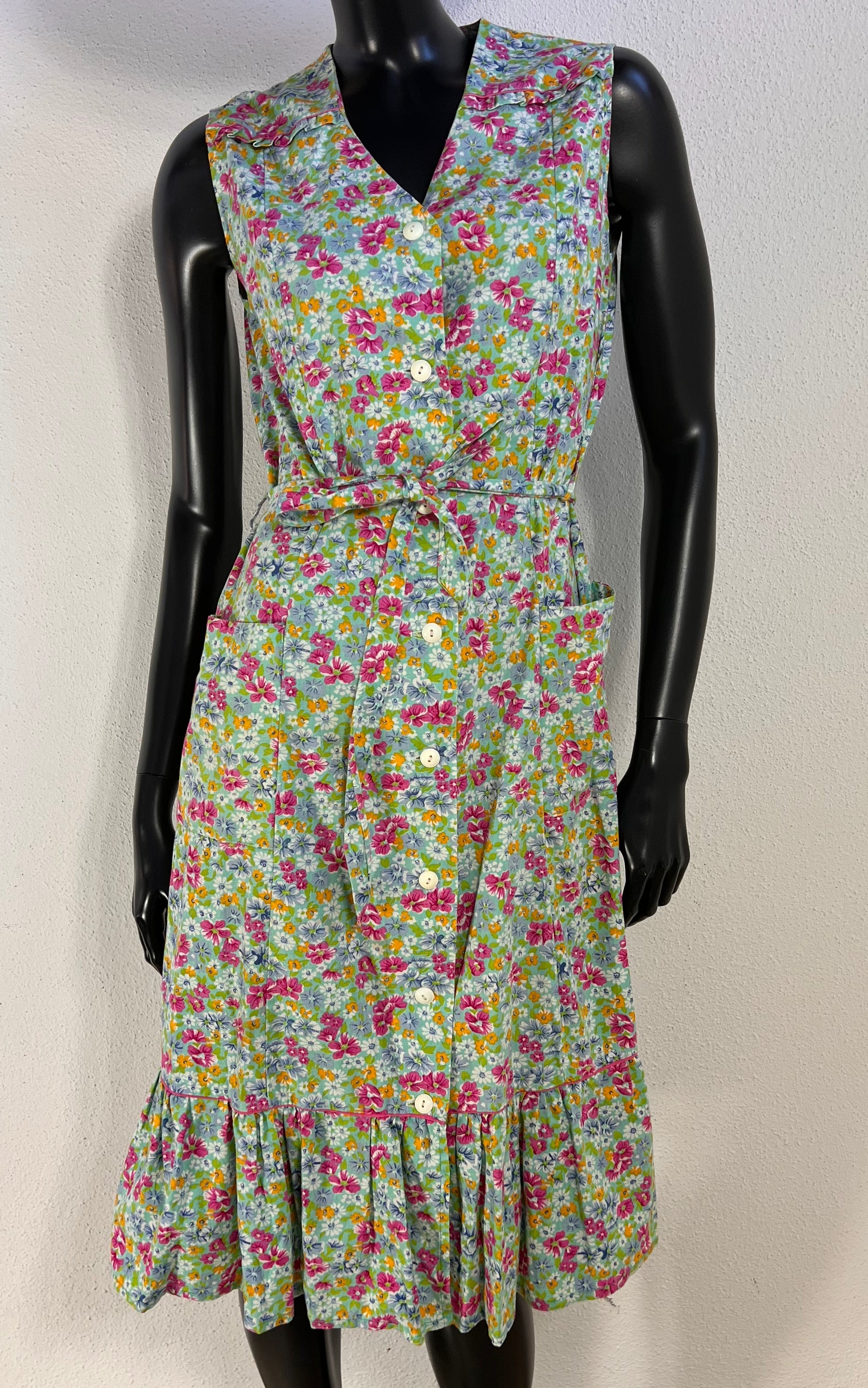 Vintage 70s Apron Flower Dress