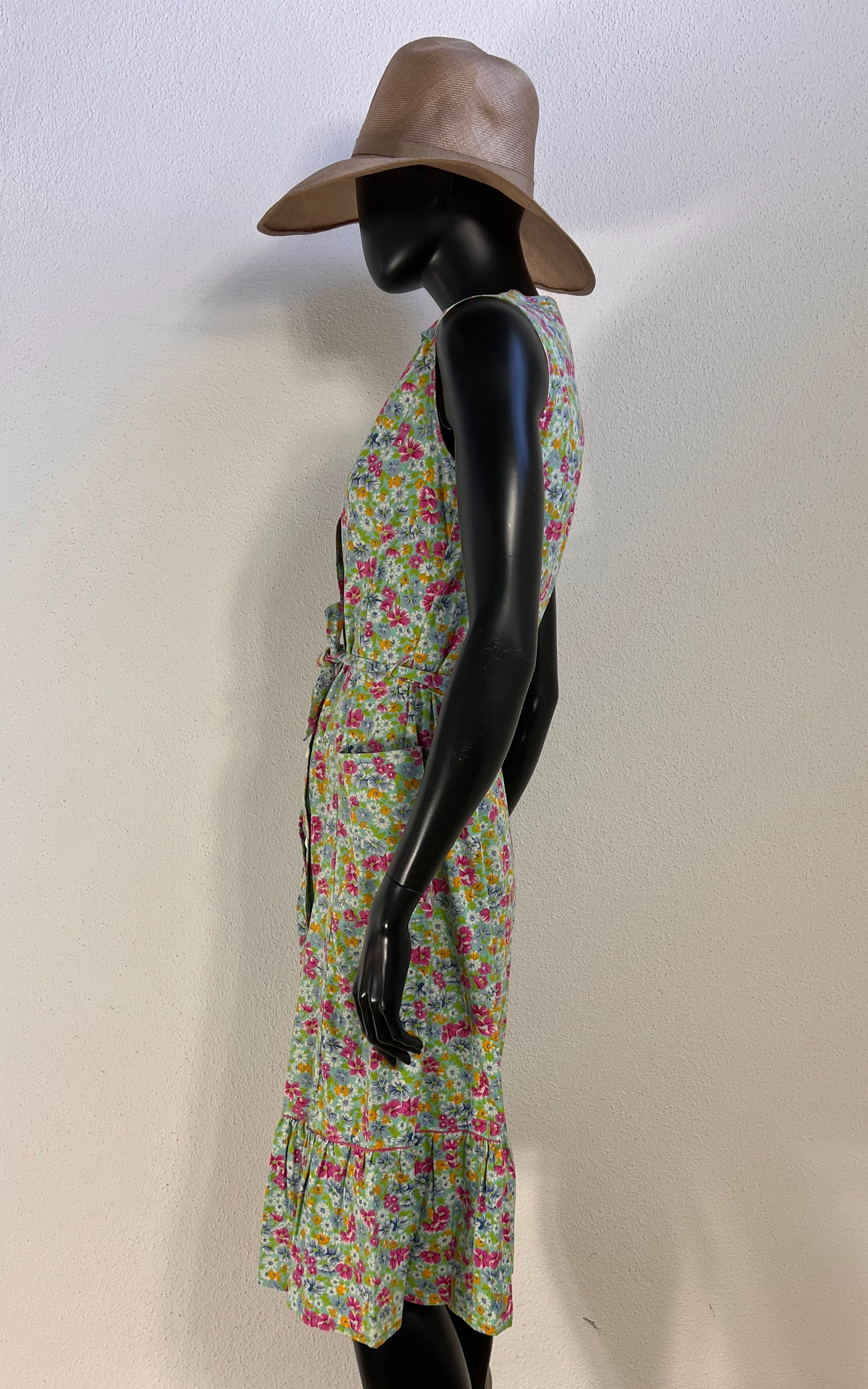 Vintage 70s Apron Flower Dress
