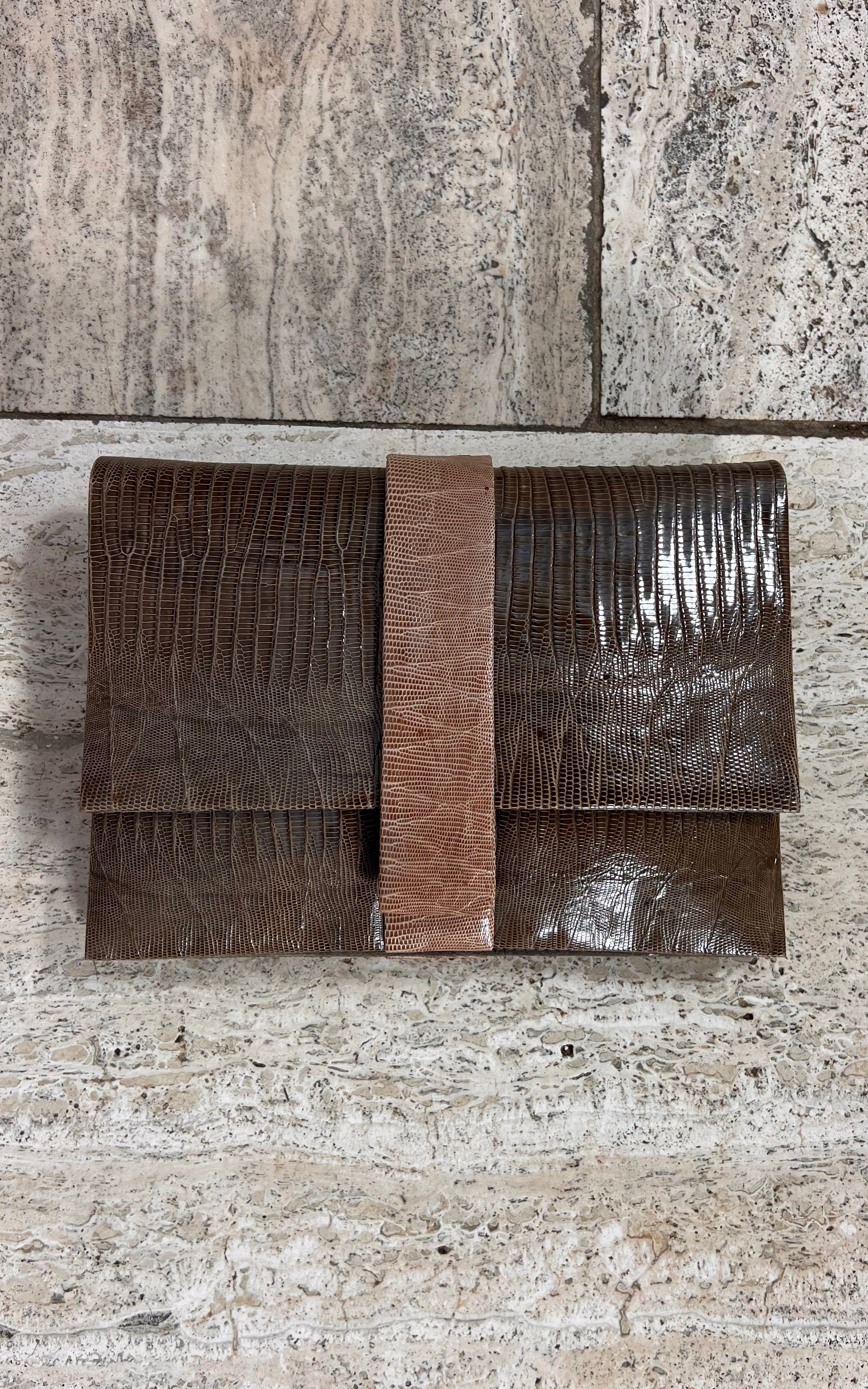 Vintage Andrea Pfister Clutch Bag Taupe
