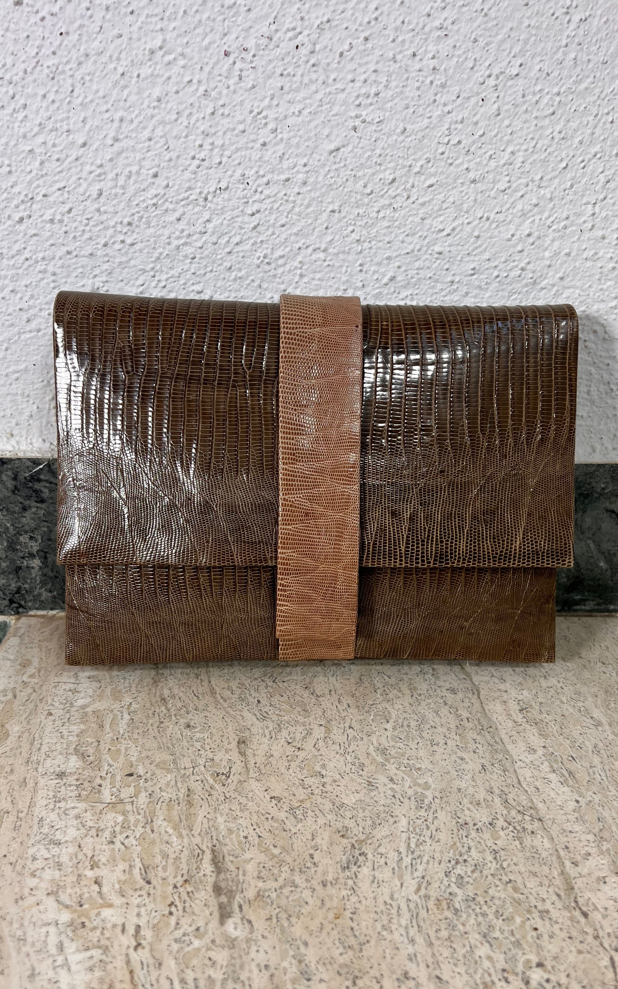 Vintage Andrea Pfister Clutch Bag Taupe