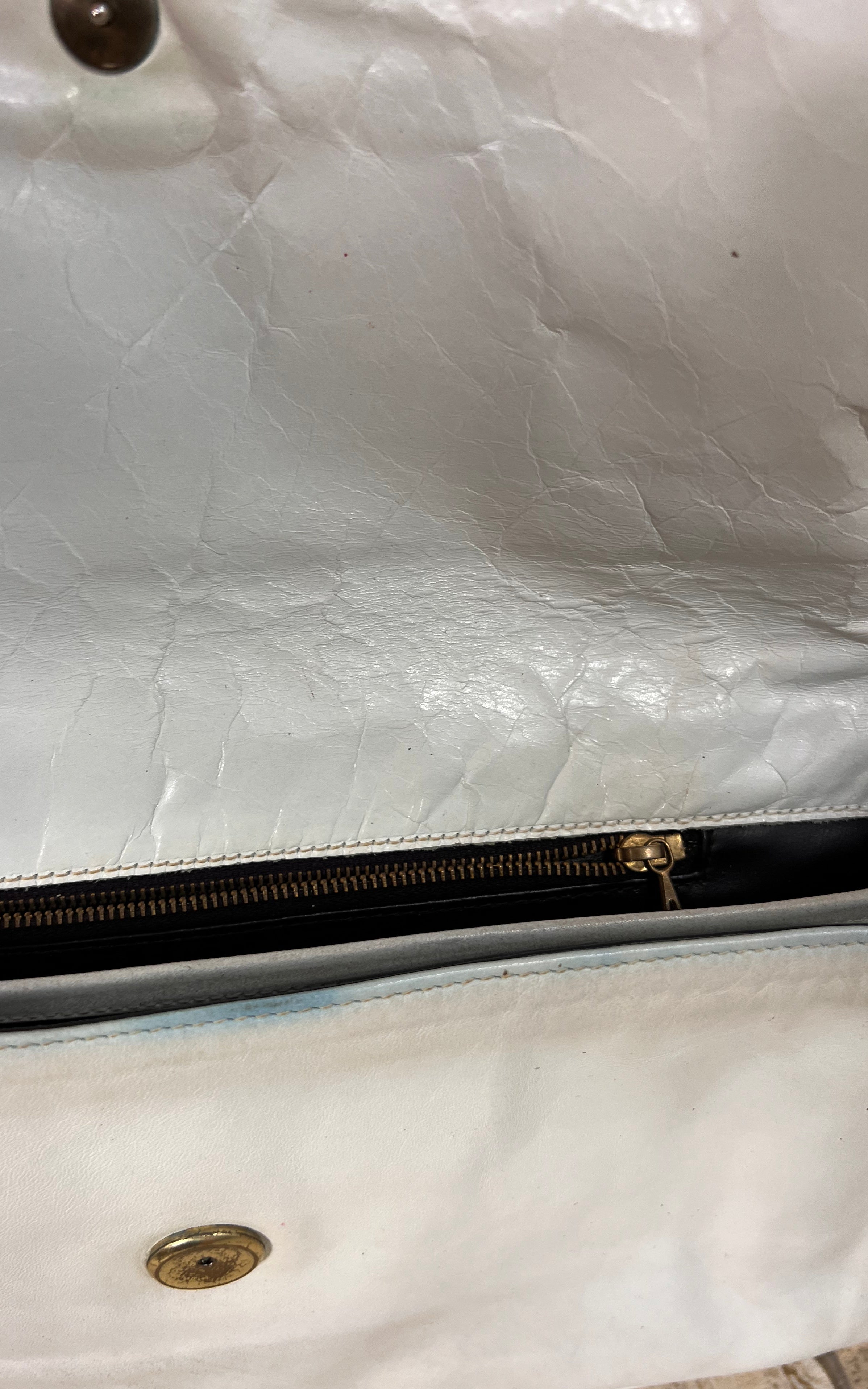Vintage White Pouch Clutch Bag