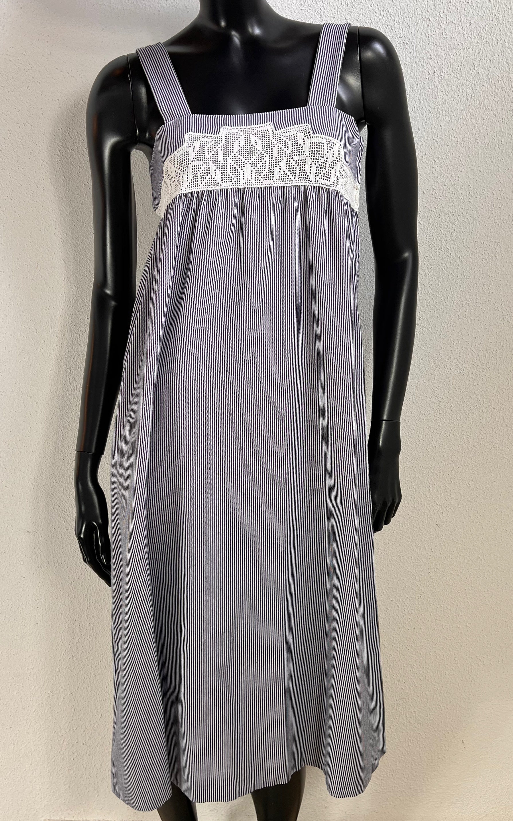 Vintage 70s Romantic Stripe Dress Dress