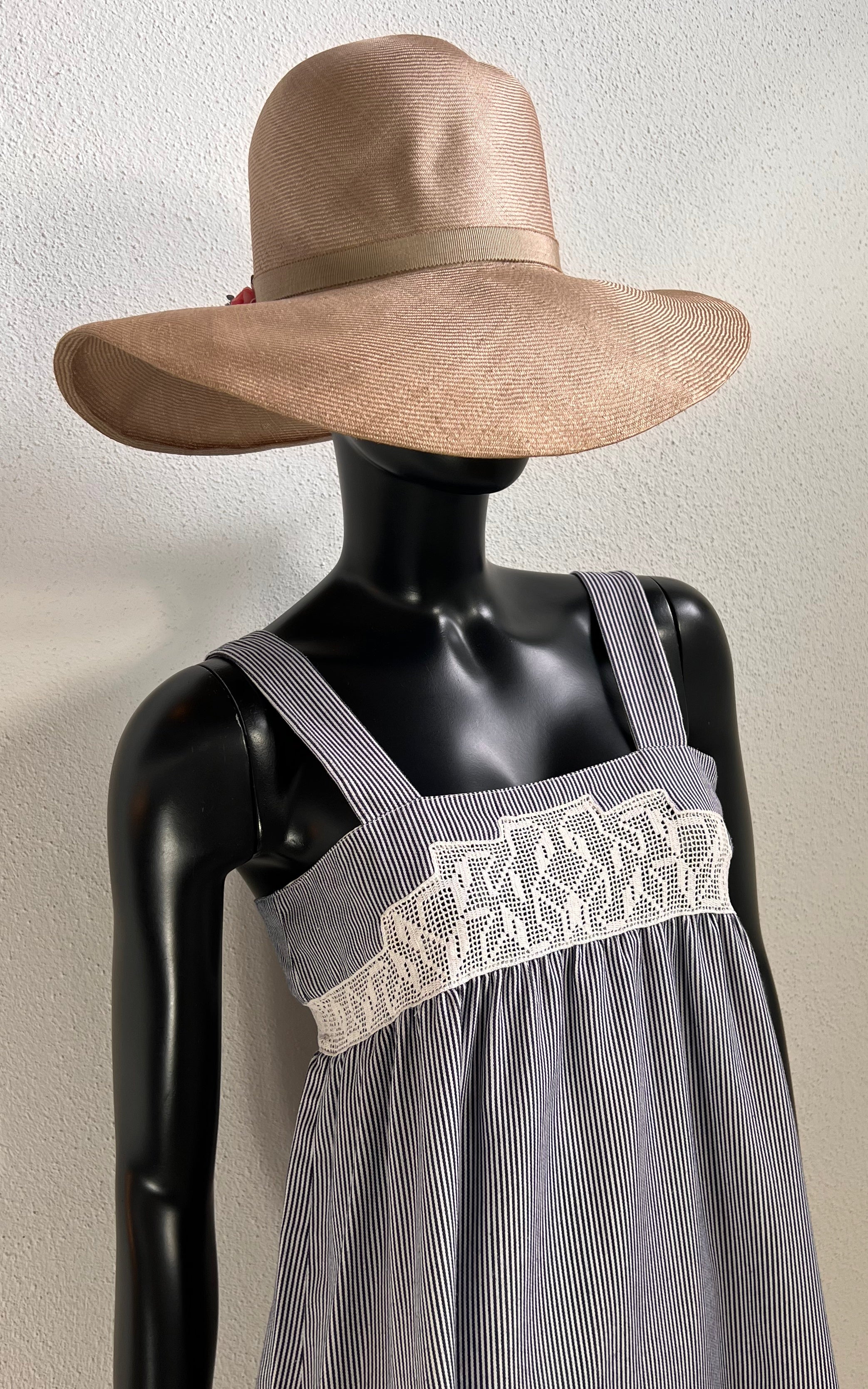 Vintage 70s Romantic Stripe Dress Dress