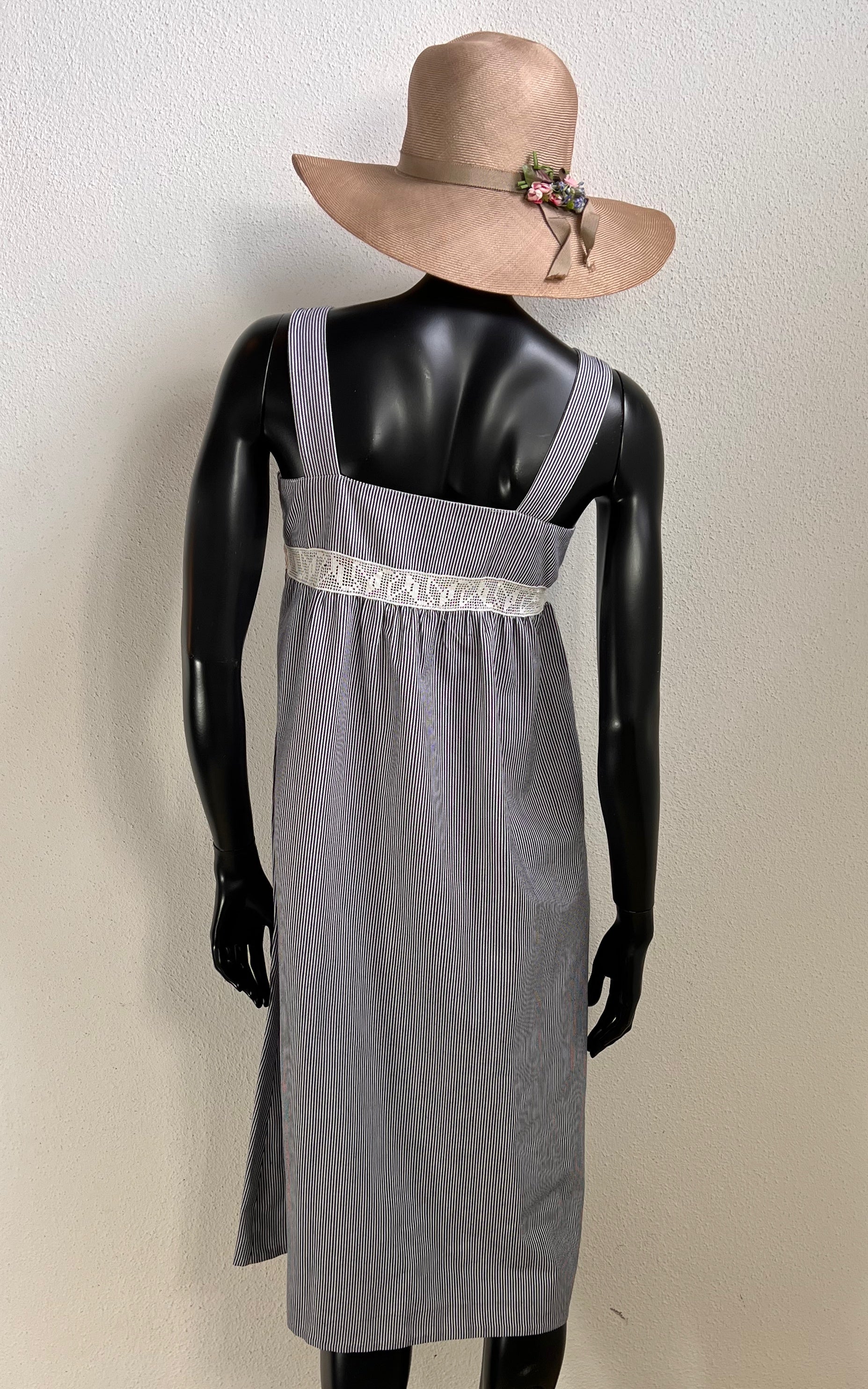 Vintage 70s Romantic Stripe Dress Dress