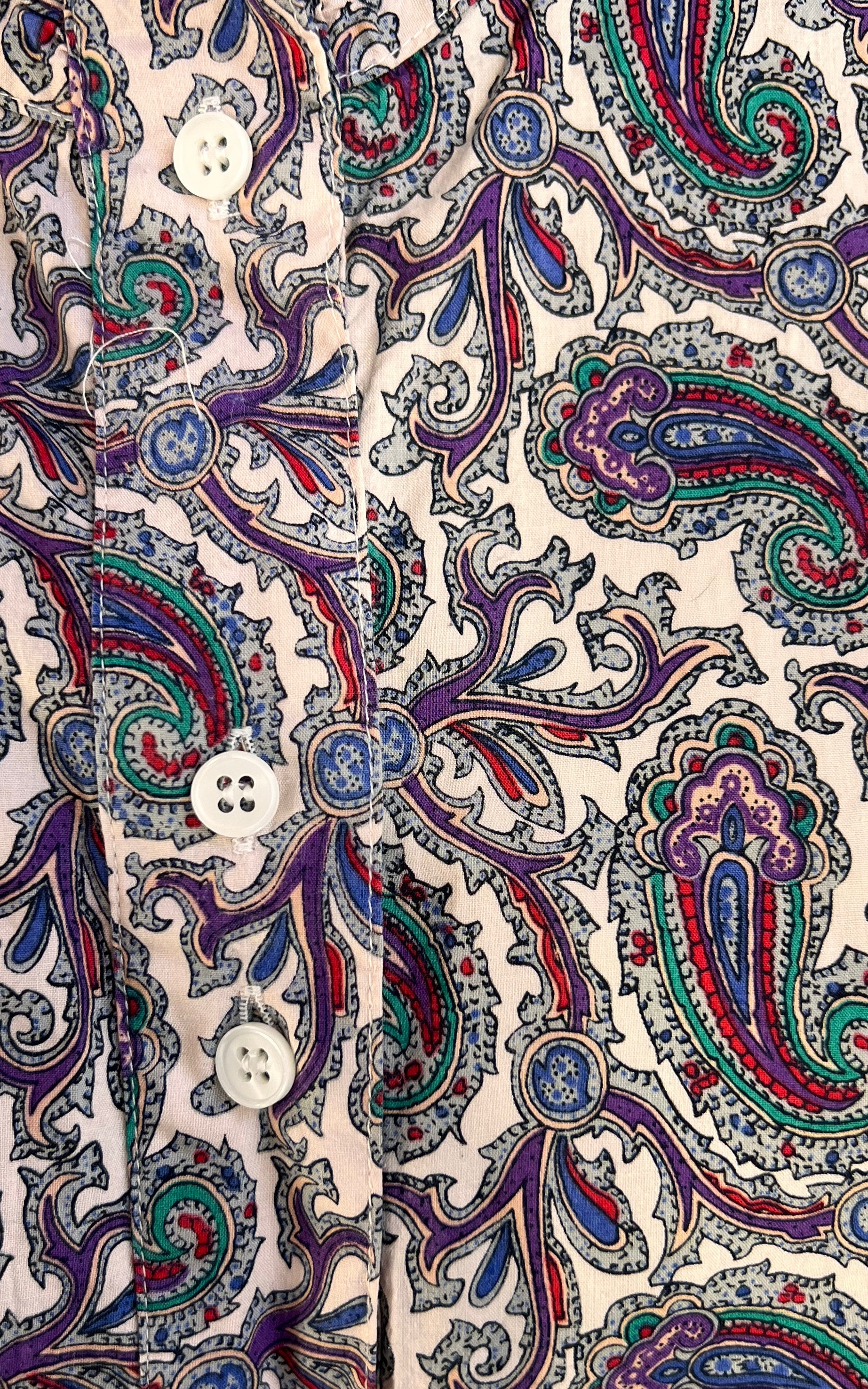 Vintage Paisley Cotton Silk Blouse