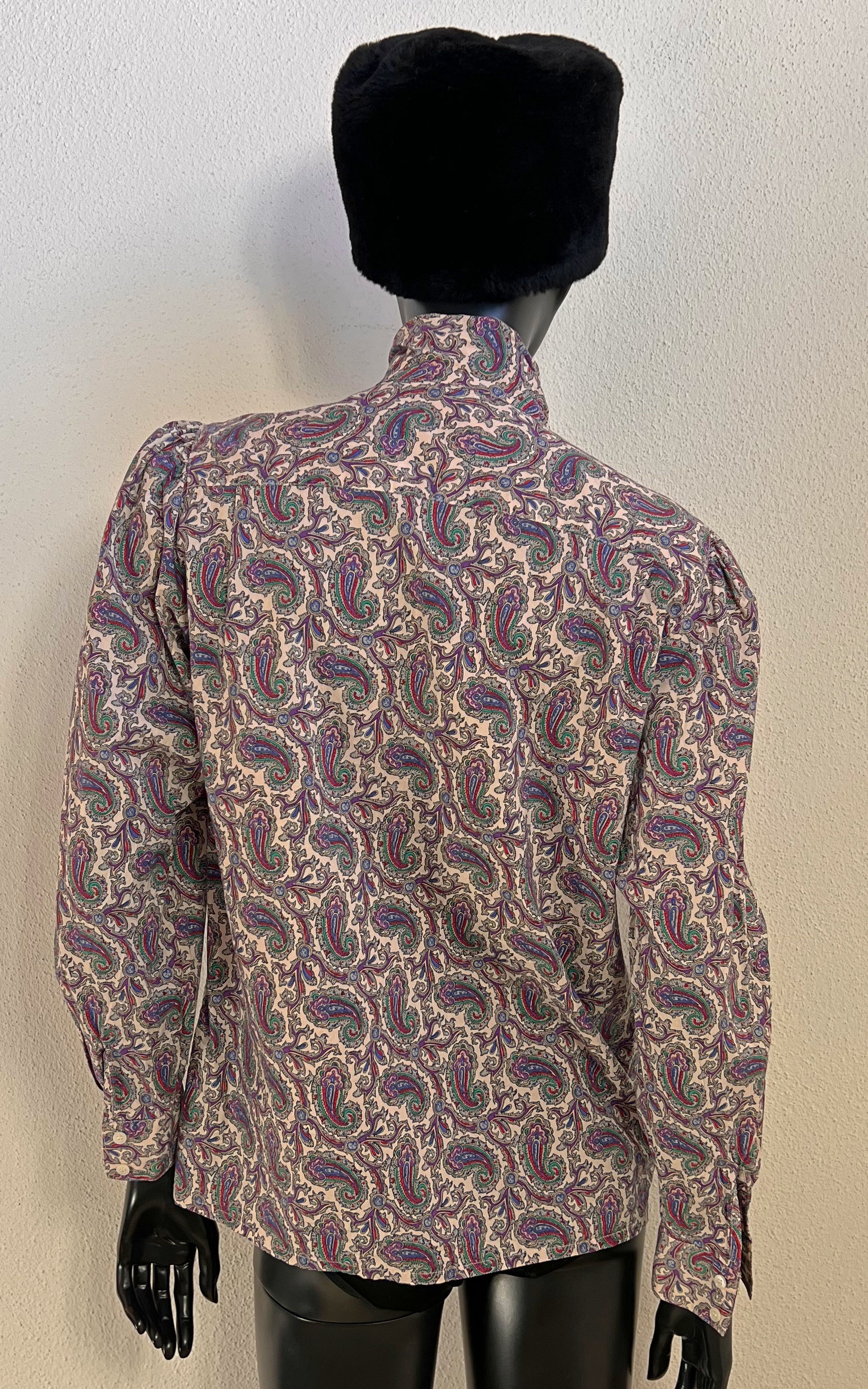 Vintage Paisley Cotton Silk Blouse
