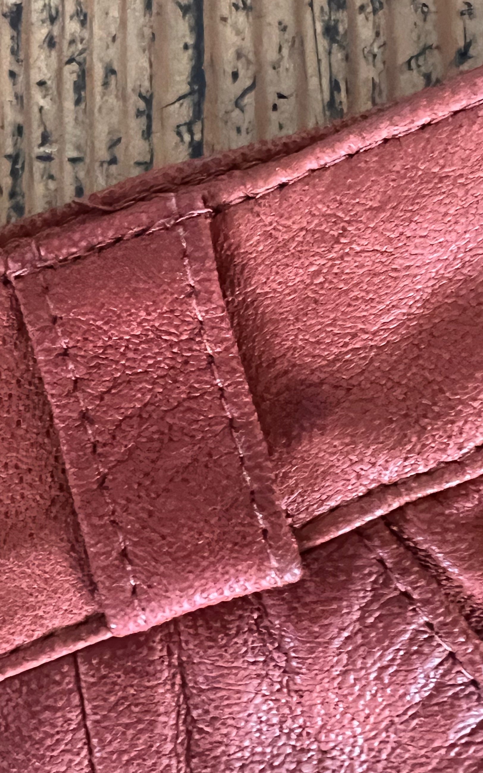 Vintage Leather Pencil Skirt Orange Brown