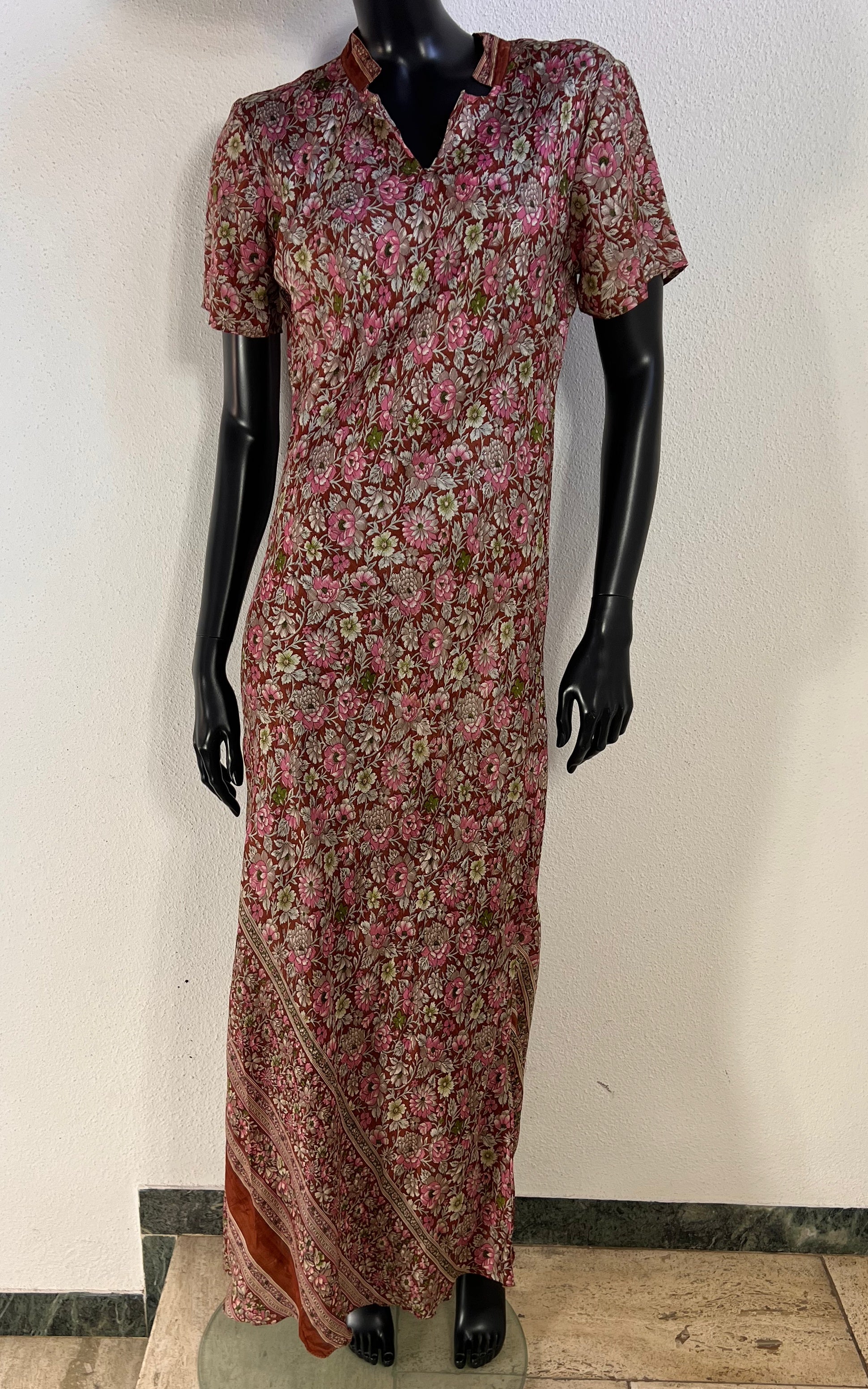 Recycled Sari-Silk Maxi Bias Cut Dress