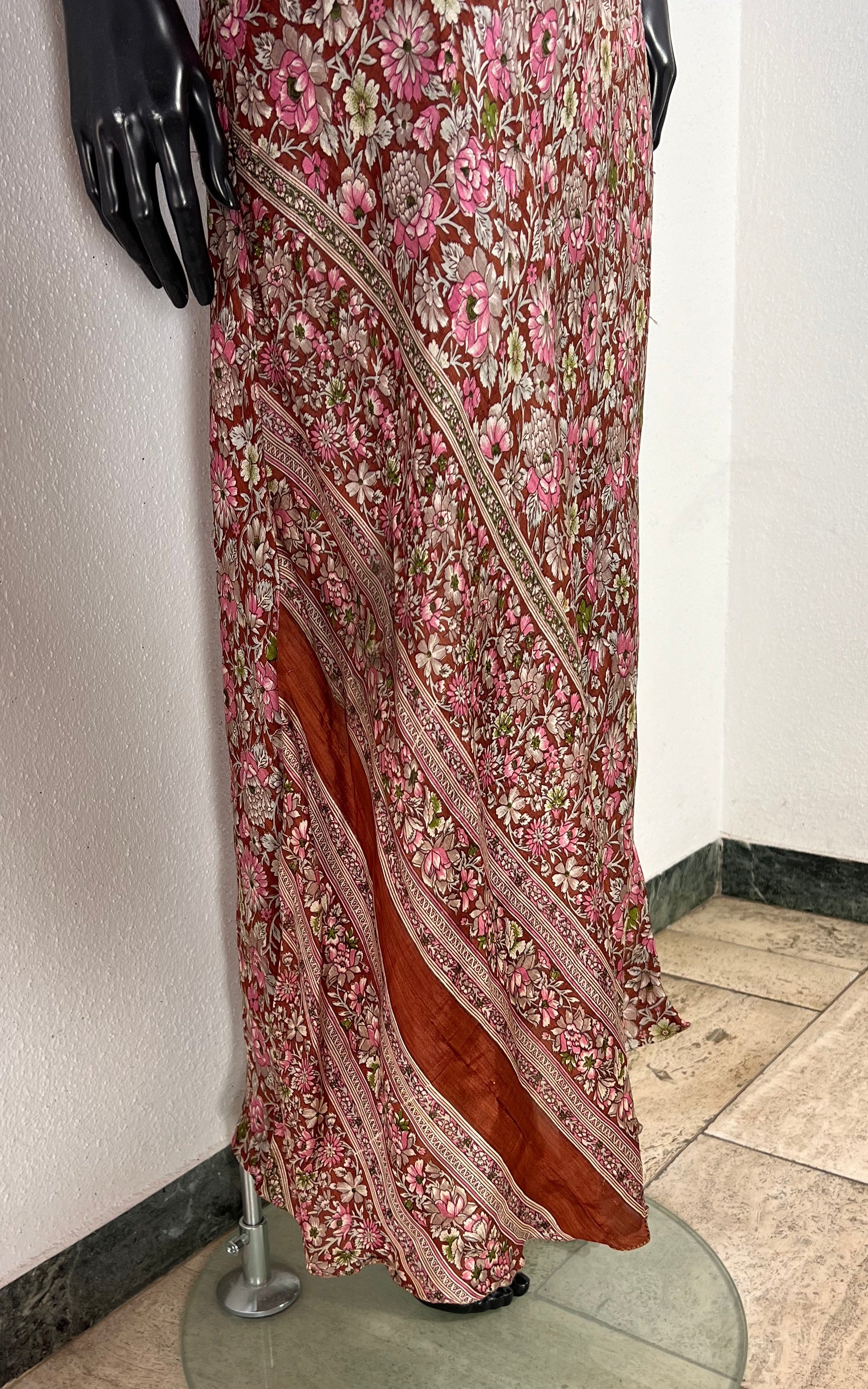 Recycled Sari-Silk Maxi Bias Cut Dress