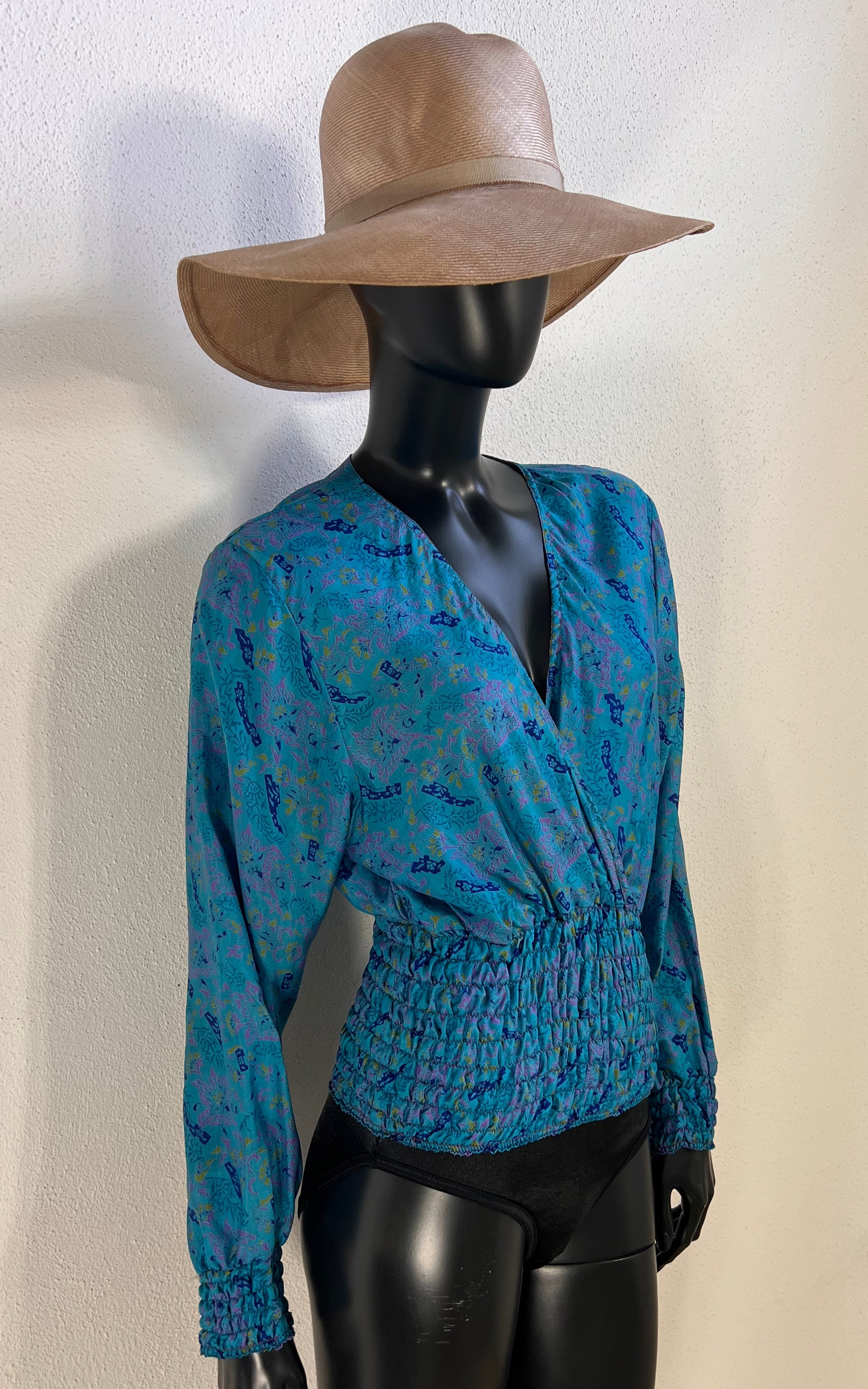 Recycled Sari-Silk Smock Top