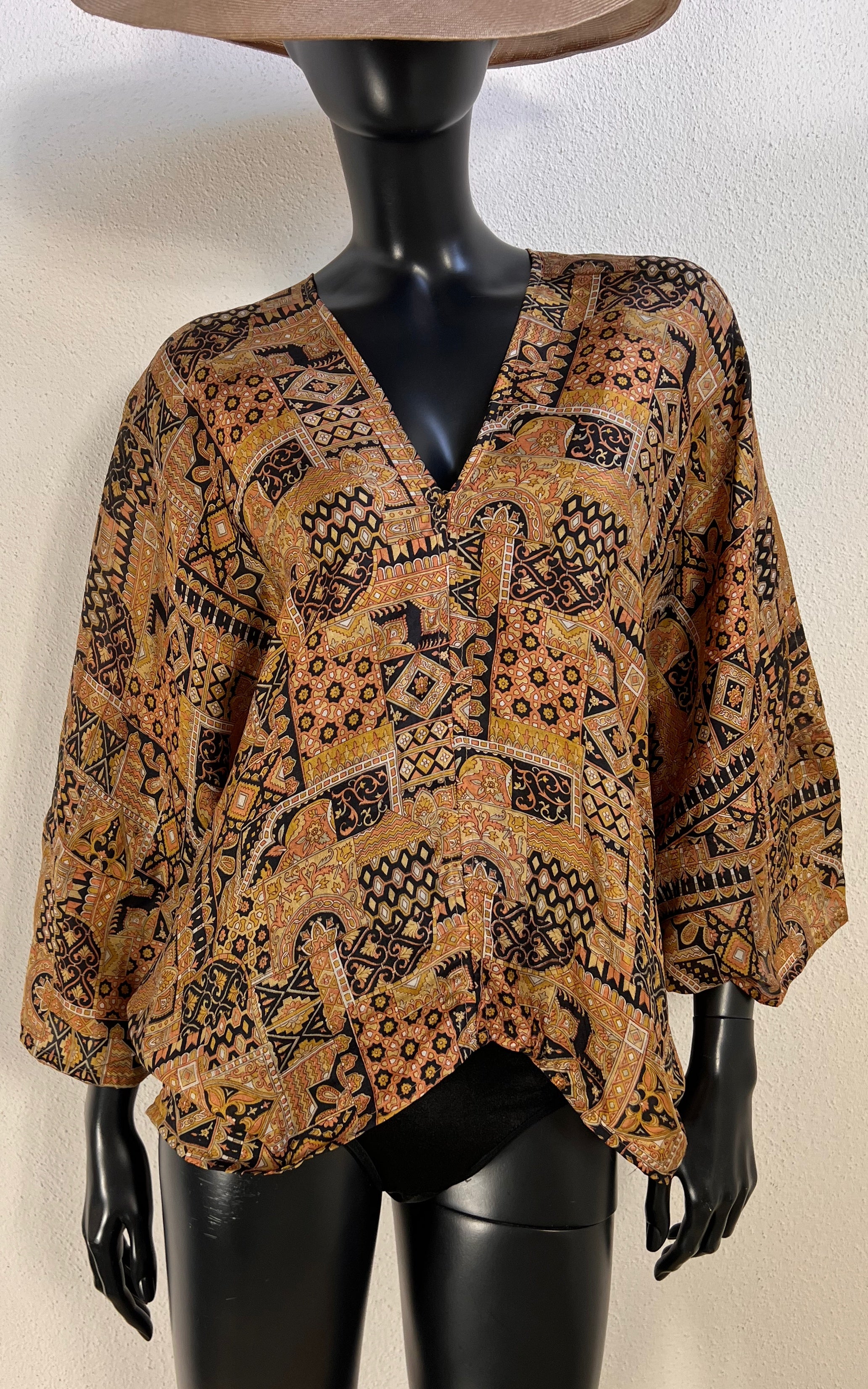 Recycled Sari-Silk Butterfly Wing Top