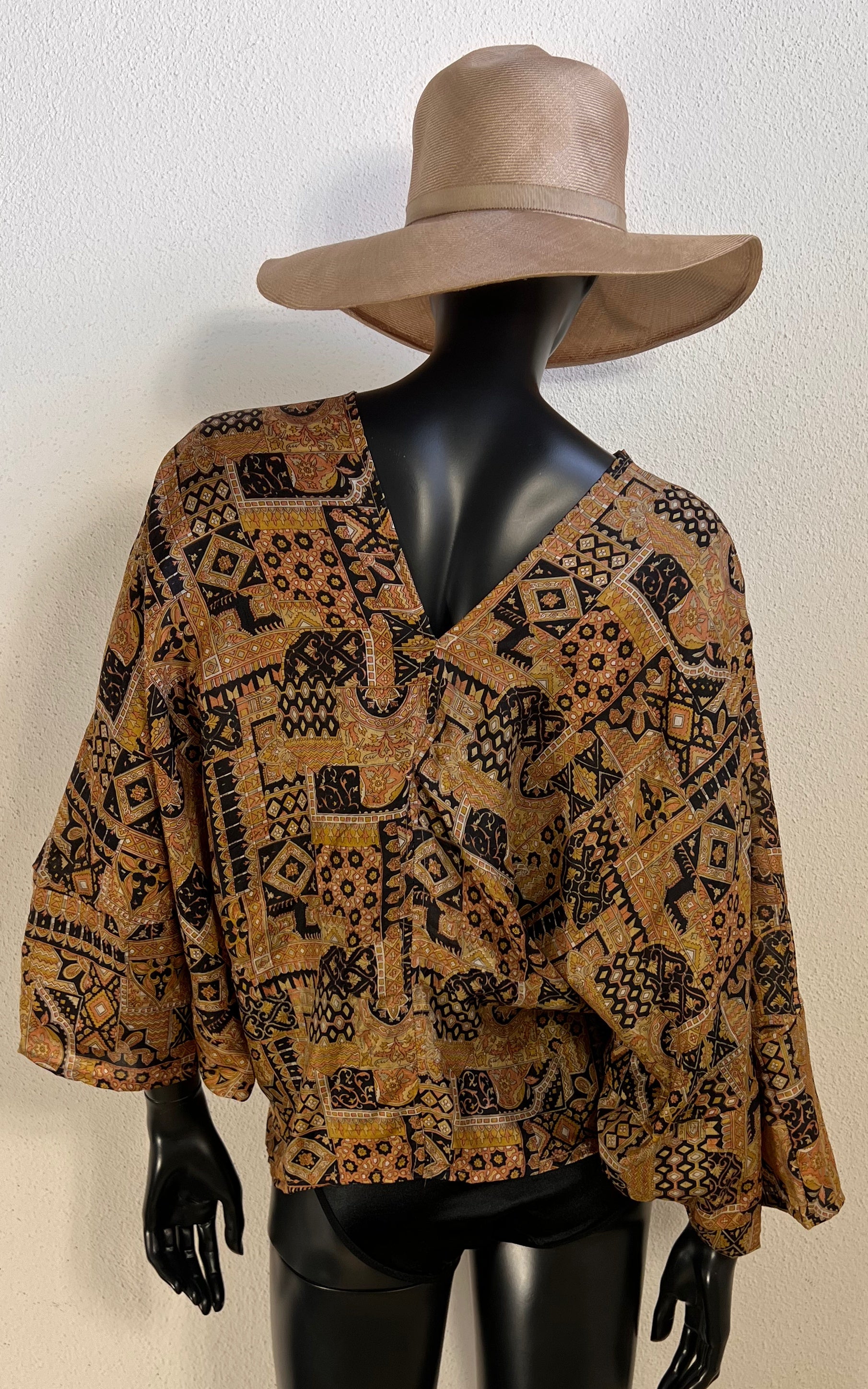 Recycled Sari-Silk Butterfly Wing Top
