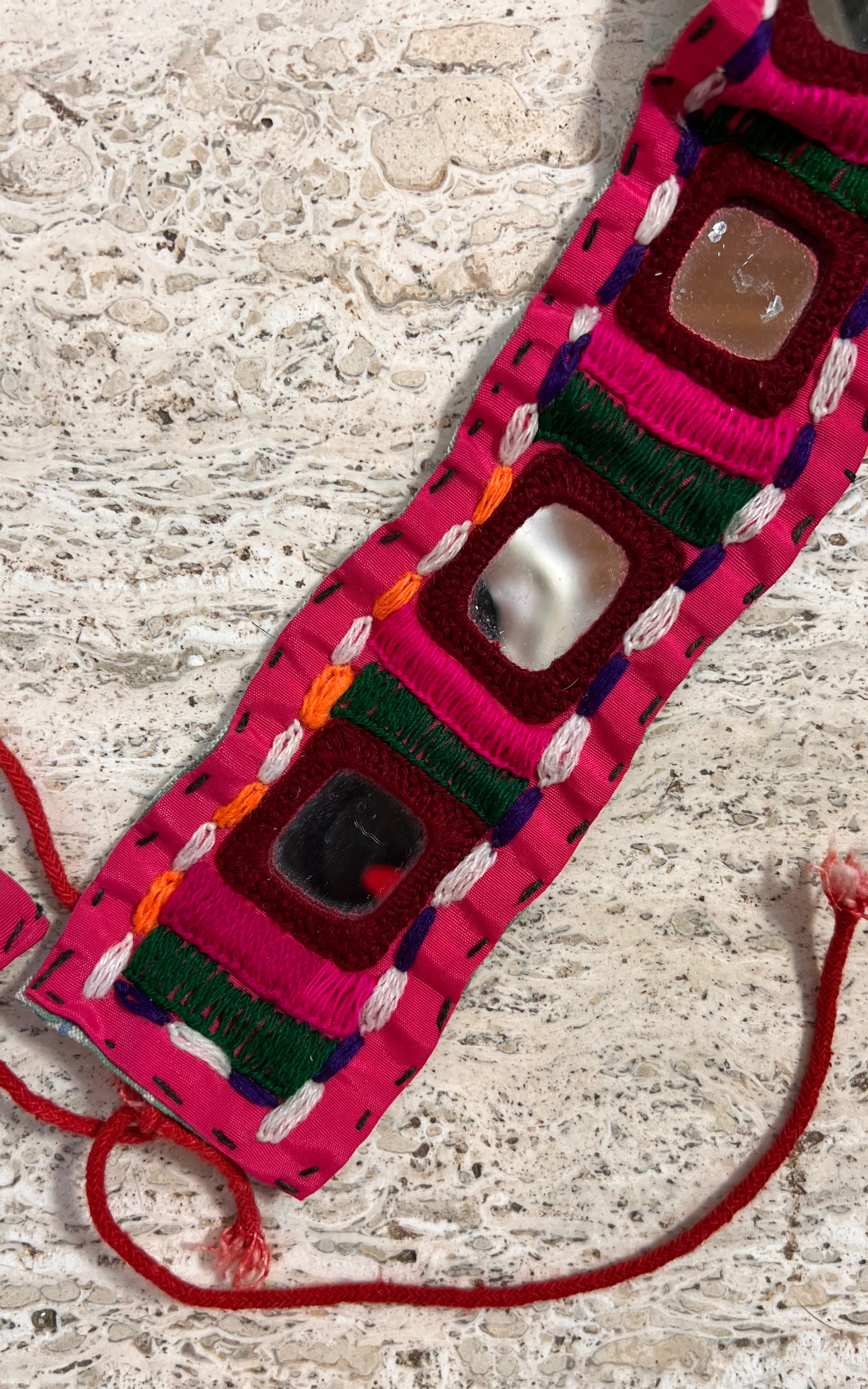 Vintage Embroidered Handcrafted Mirror Belt