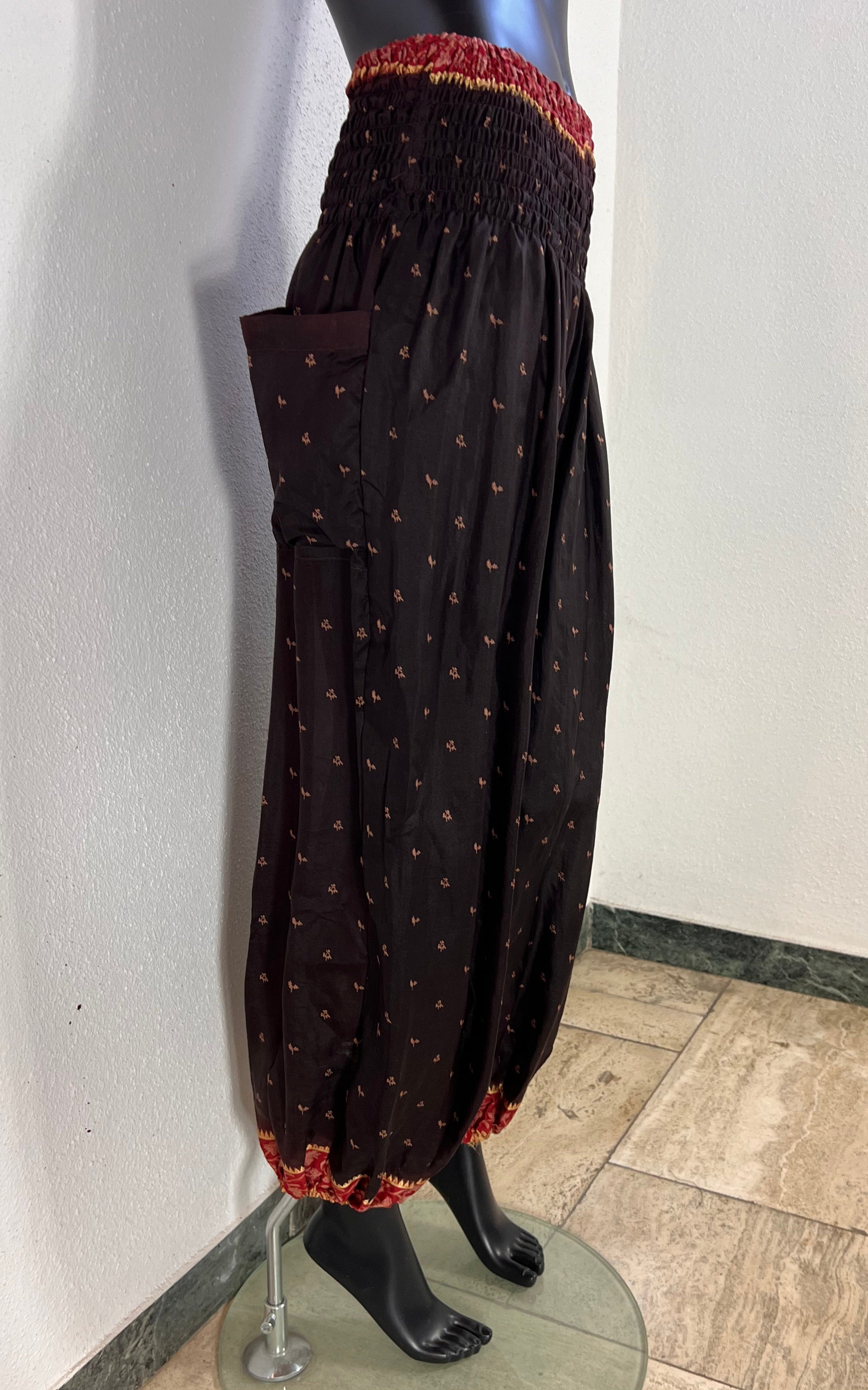 Recycled Sari-Silk Balloon Pants