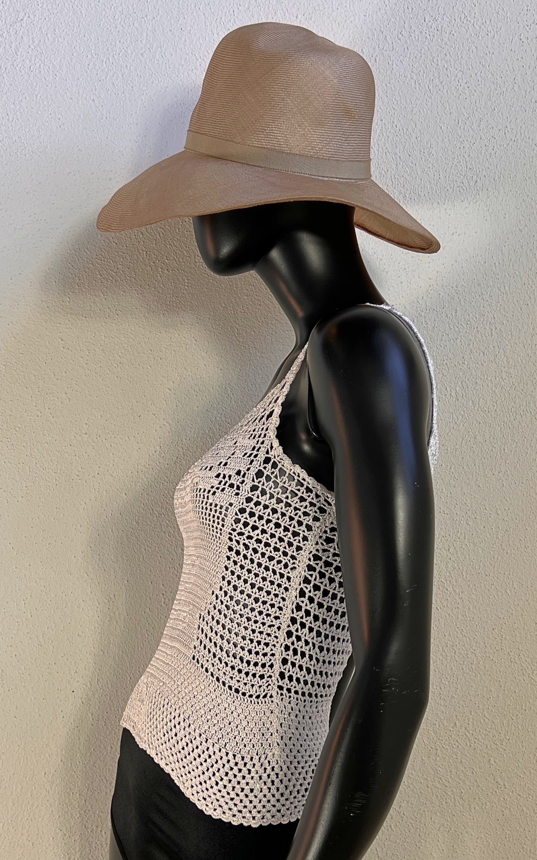 Vintage Handmade Silk Crochet Top