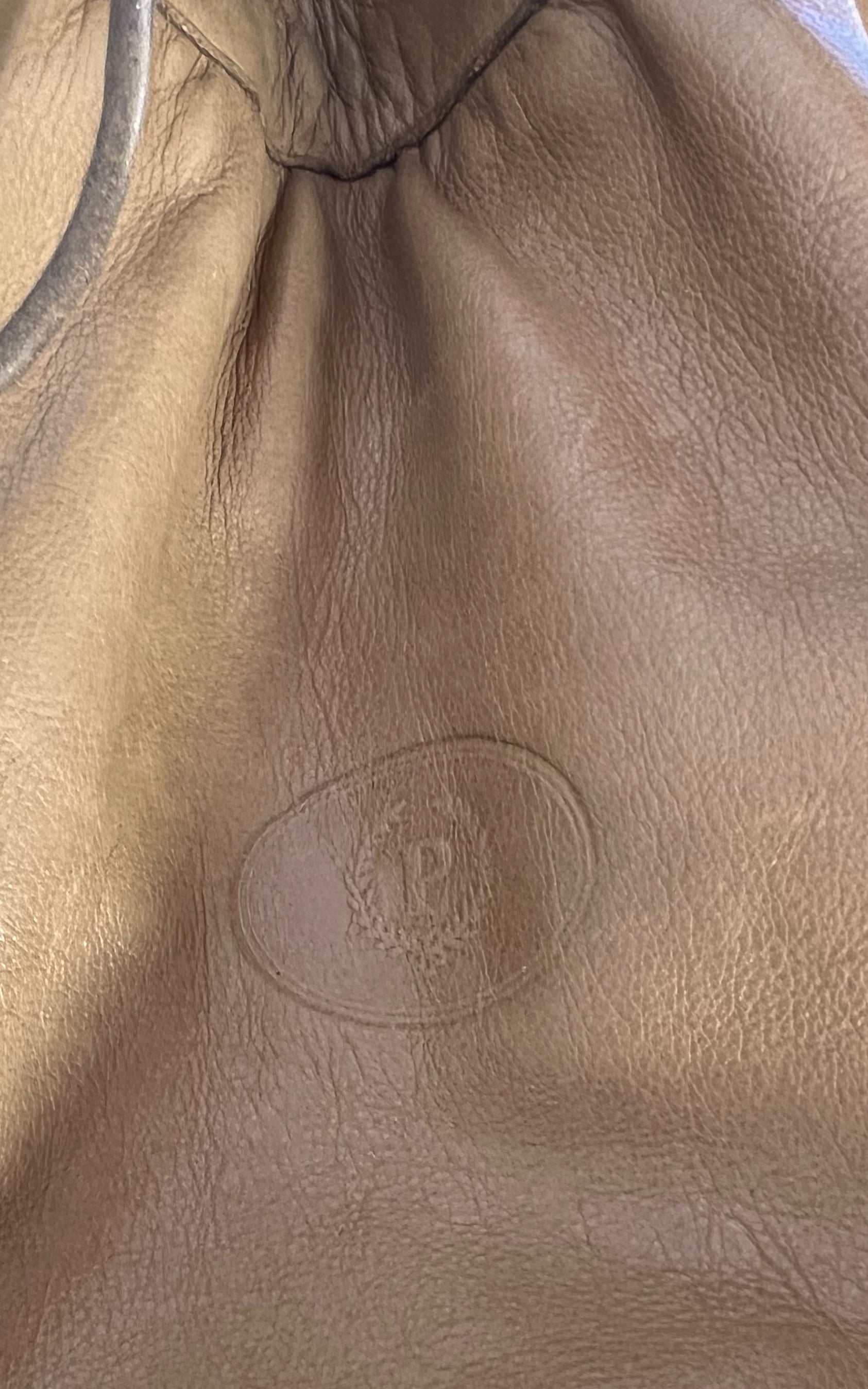 Vintage 70s Pollini Leather Drawstring Bucket Bag