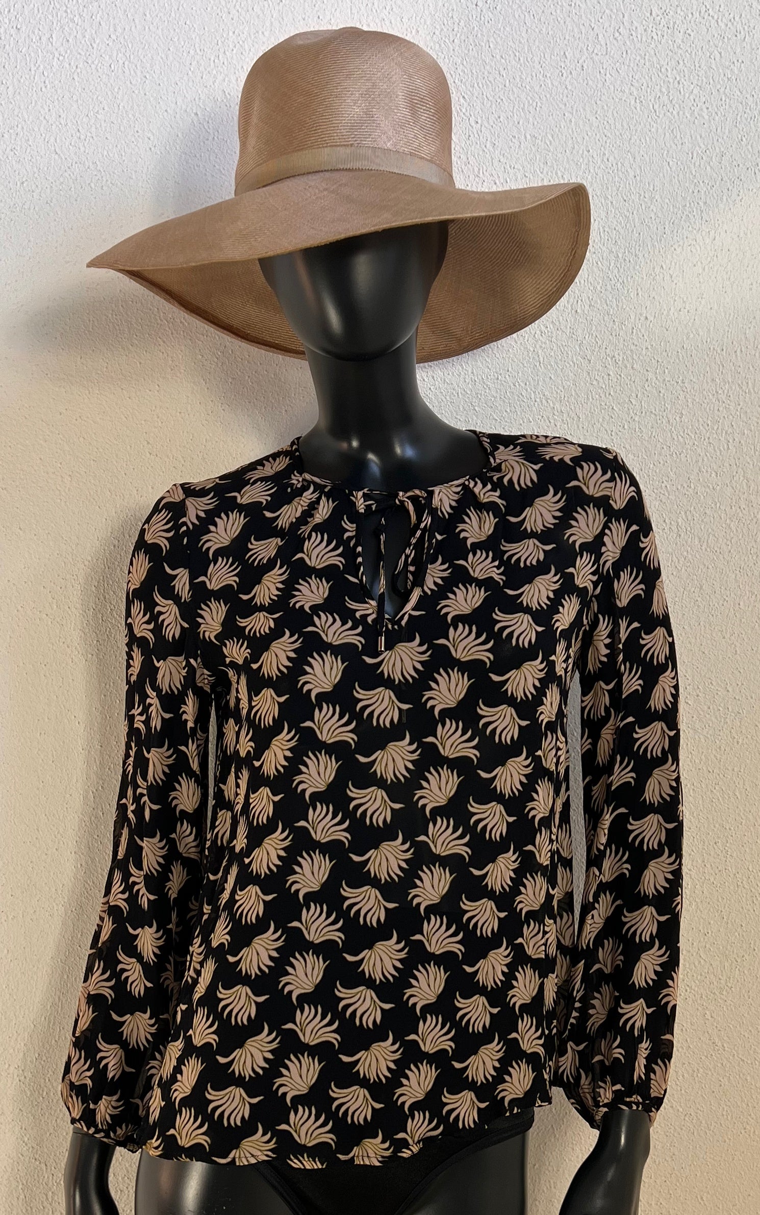 Vintage Sheer Floral Silk Blouse