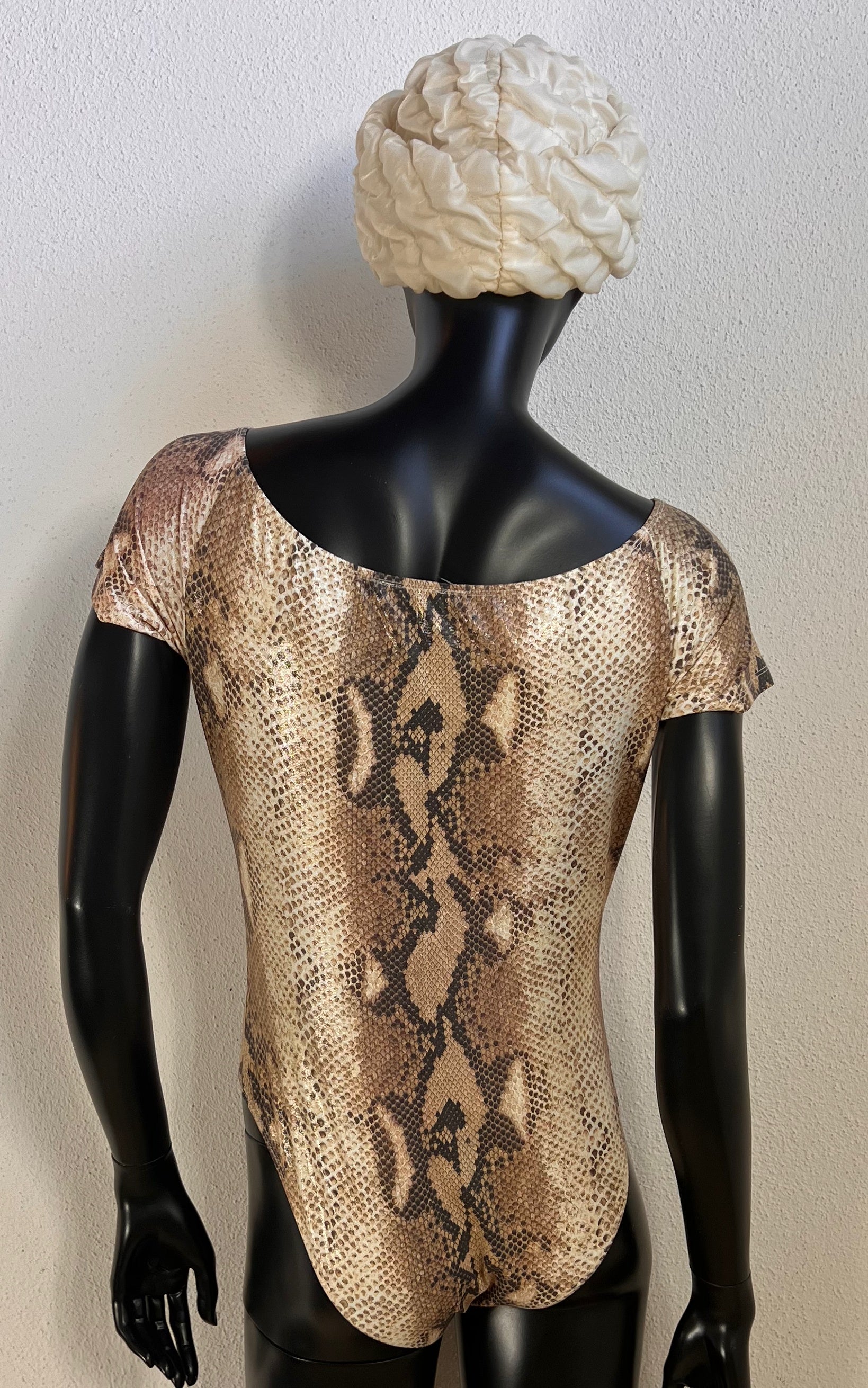 Vintage Etincelle Paris Snakeskin Print Bodysuit
