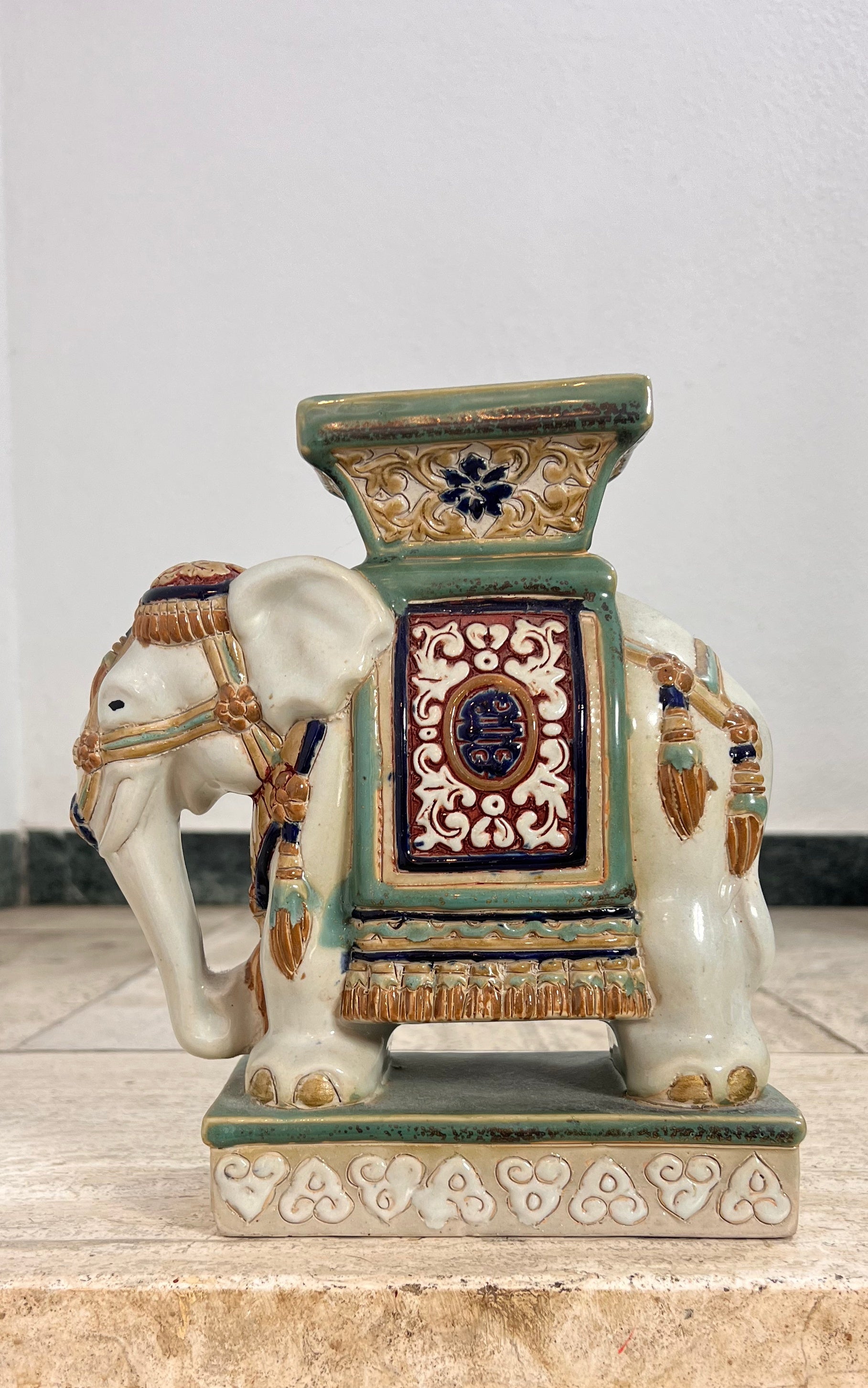 Vintage Oriental Ceramic Elephant Vase
