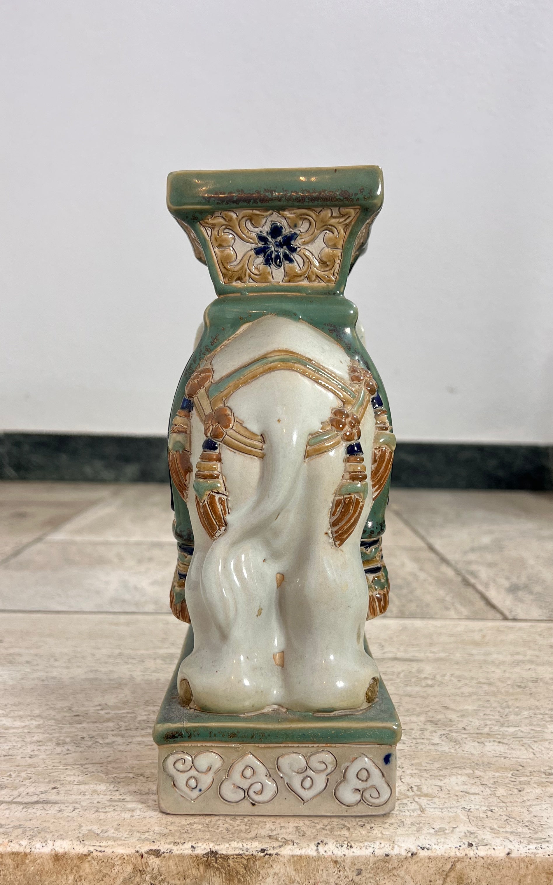 Vintage Oriental Ceramic Elephant Vase