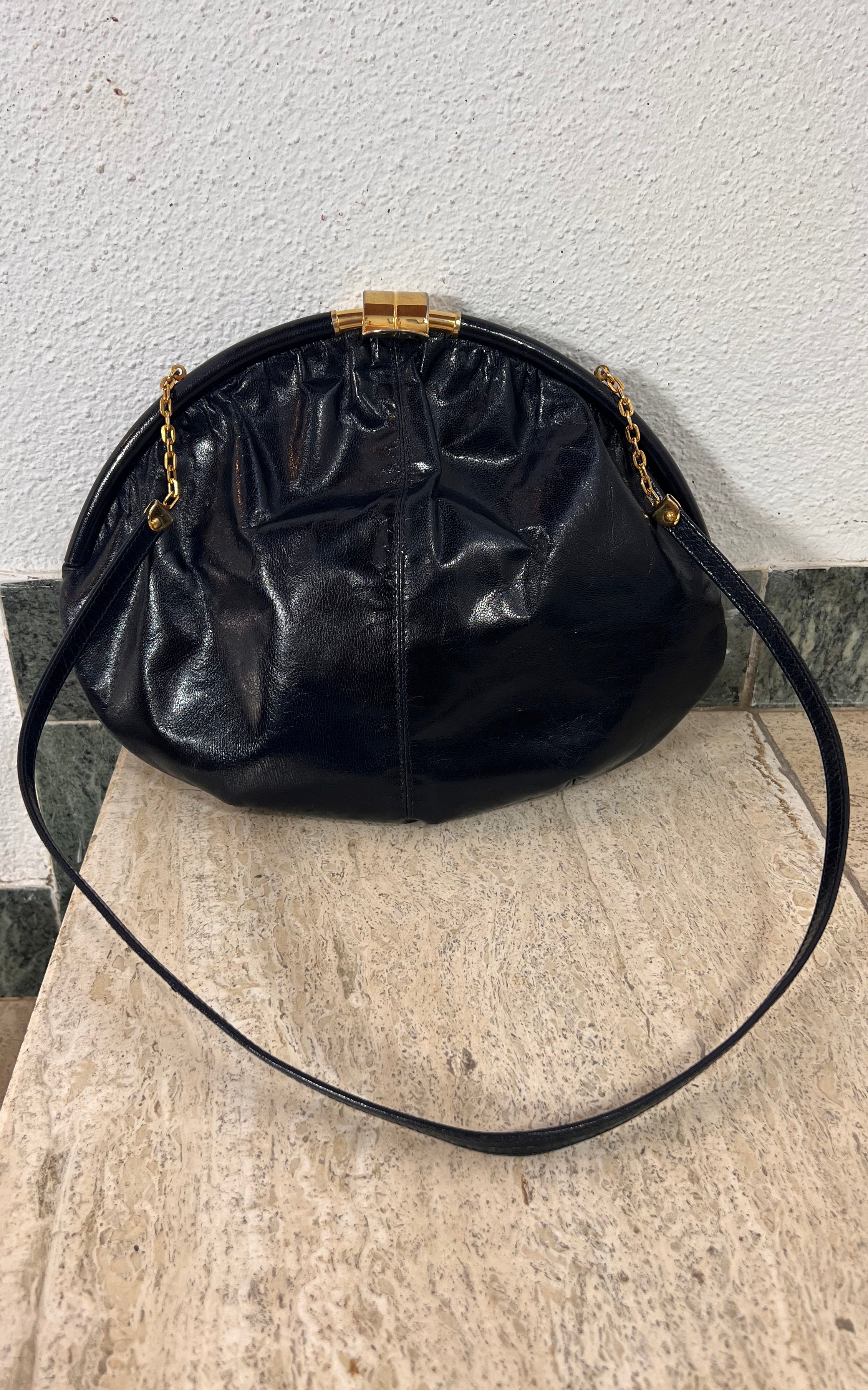 Vintage 70s Darkblue Rodo Italy Clutch Bag