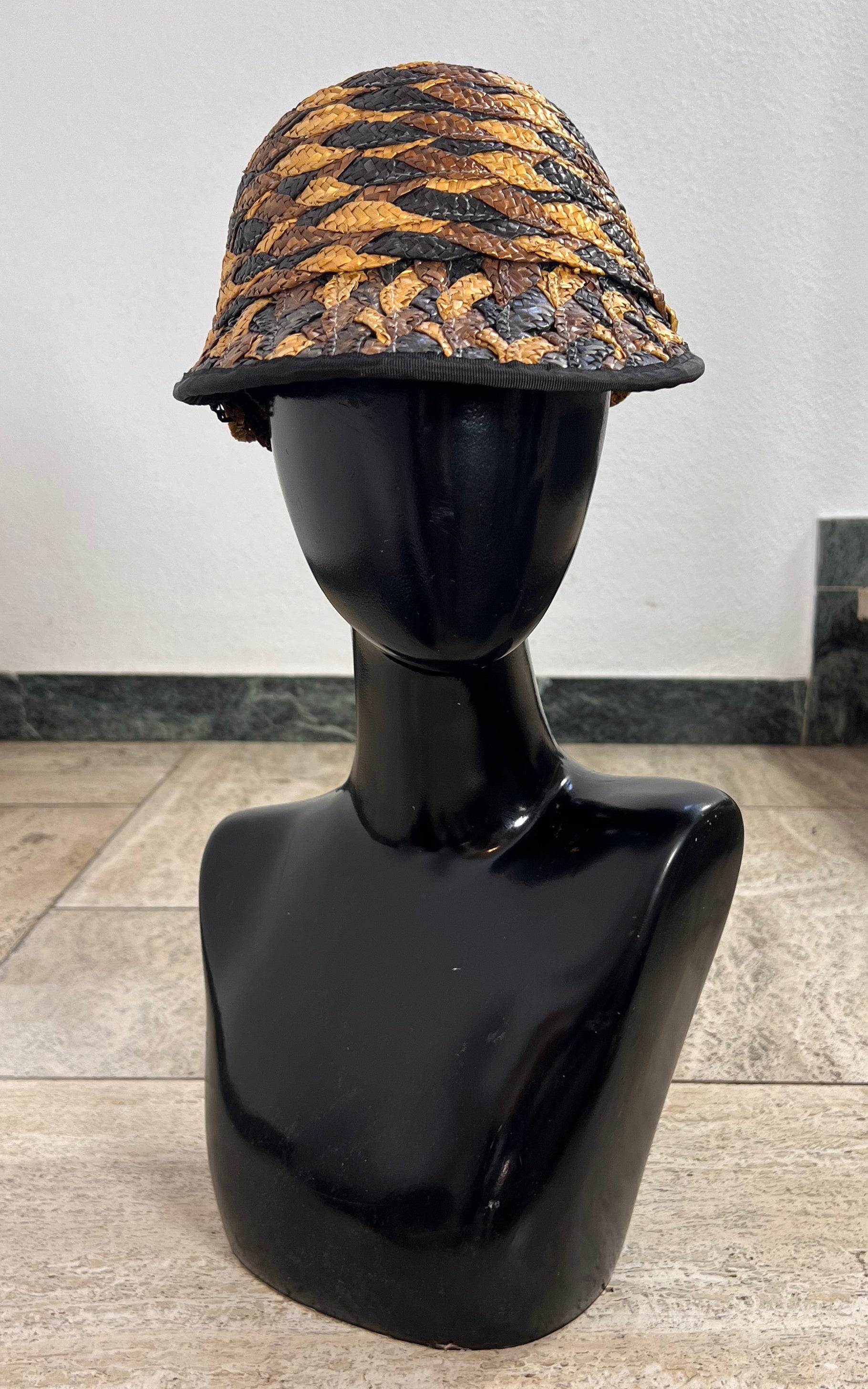 Vintage Woven Straw Cloche Hat