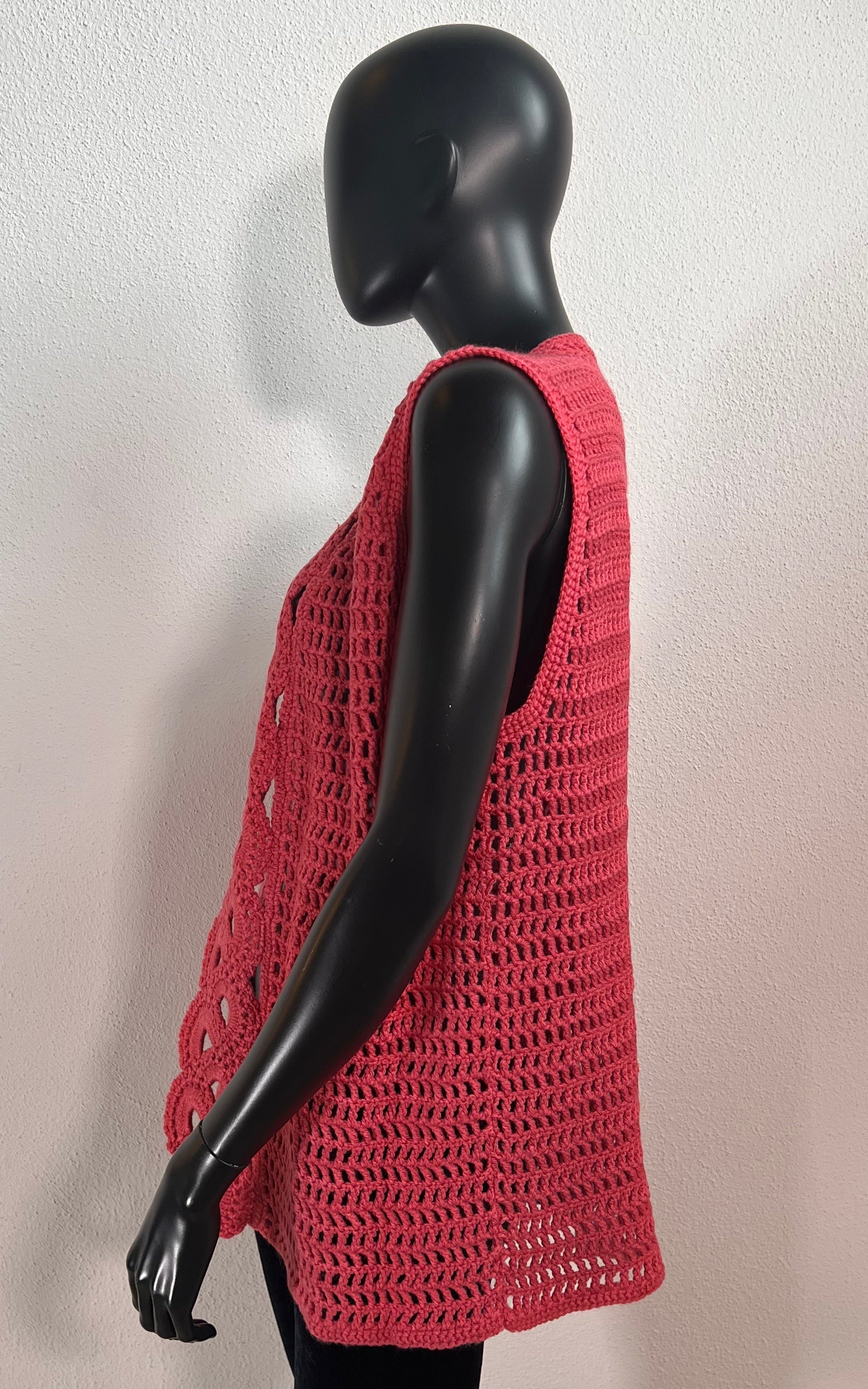 Gilet vintage all'uncinetto fatto a mano anni '70