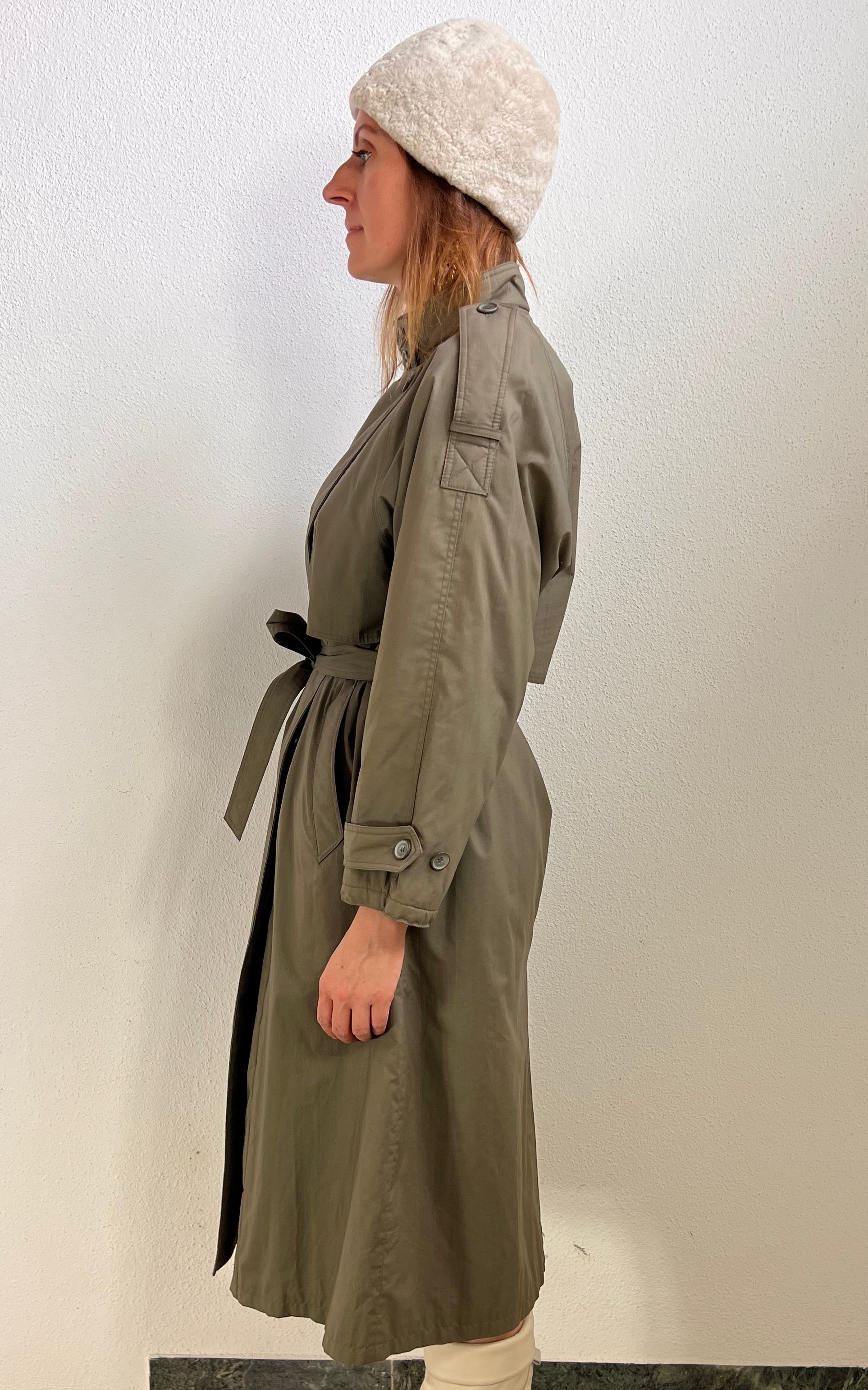 Vintage 1980s Olive Green Trench Coat