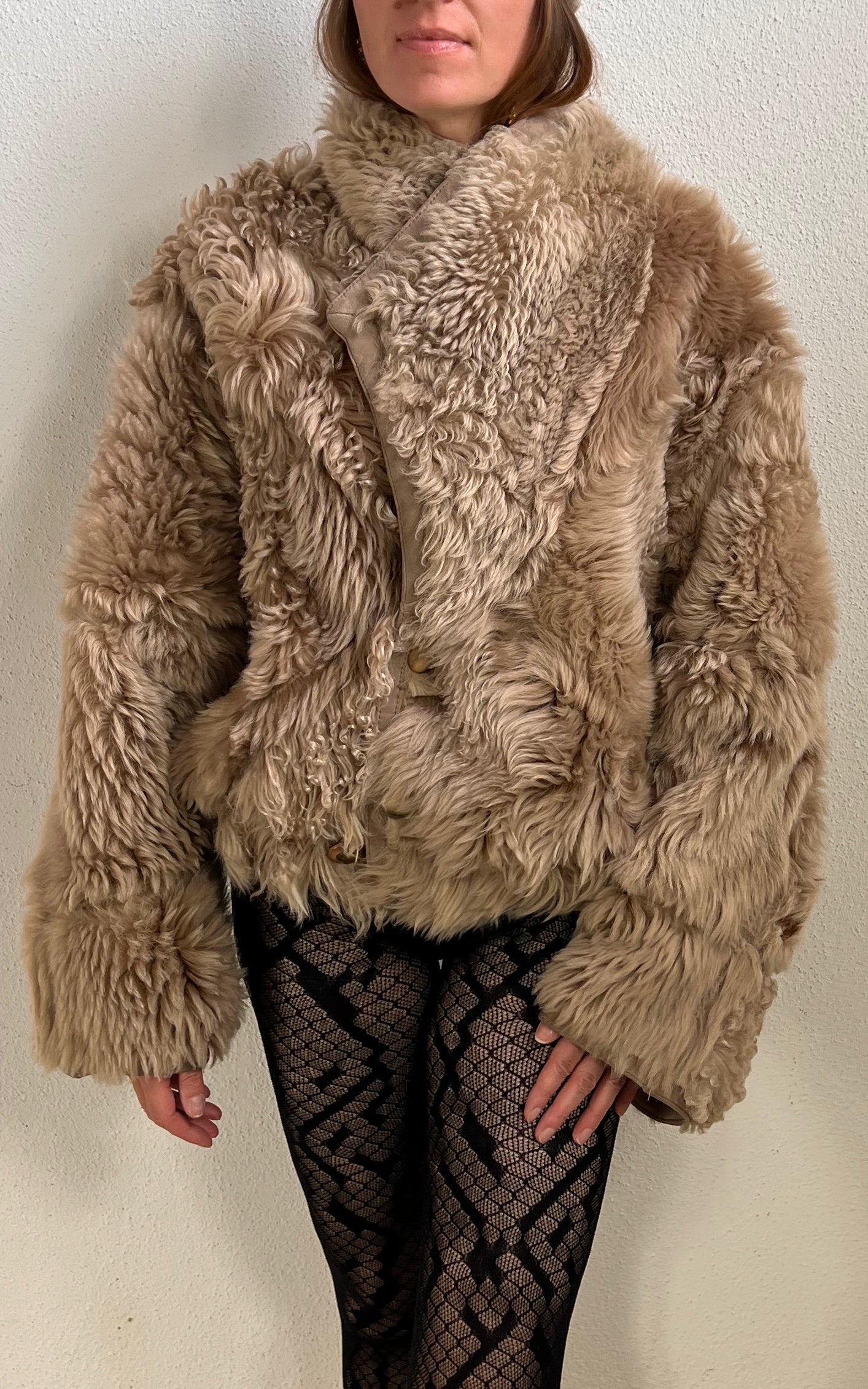Reworked Curly Lamb Shearling Jacket
