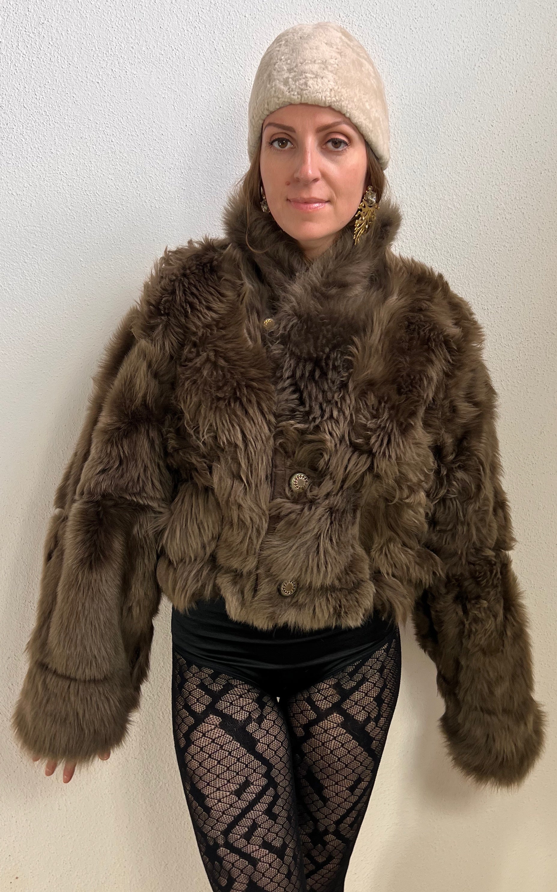 Reworked Curly Lamb Shearling Jacket