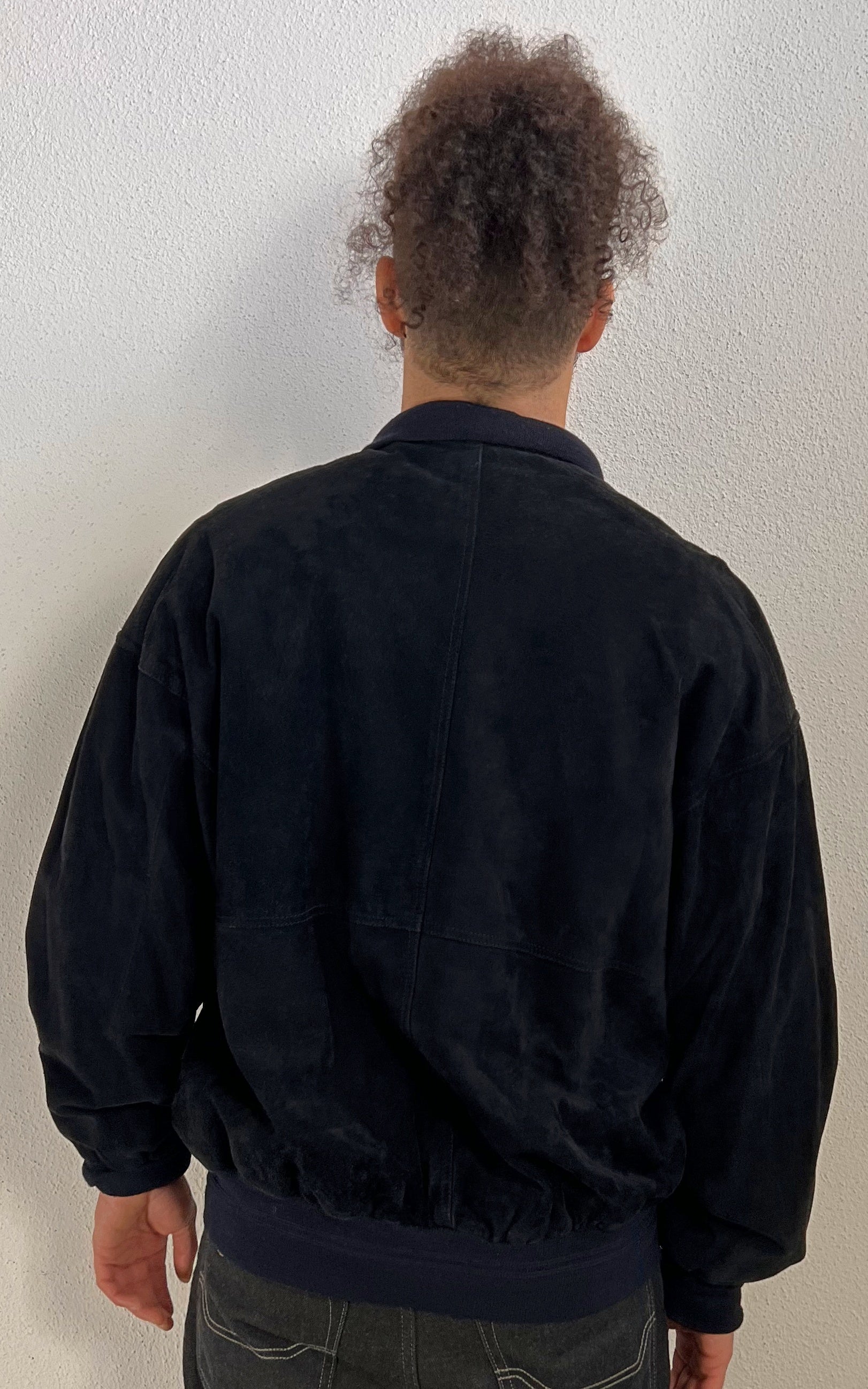 Vintage MENS Darkblue Suede Blouson Jacket
