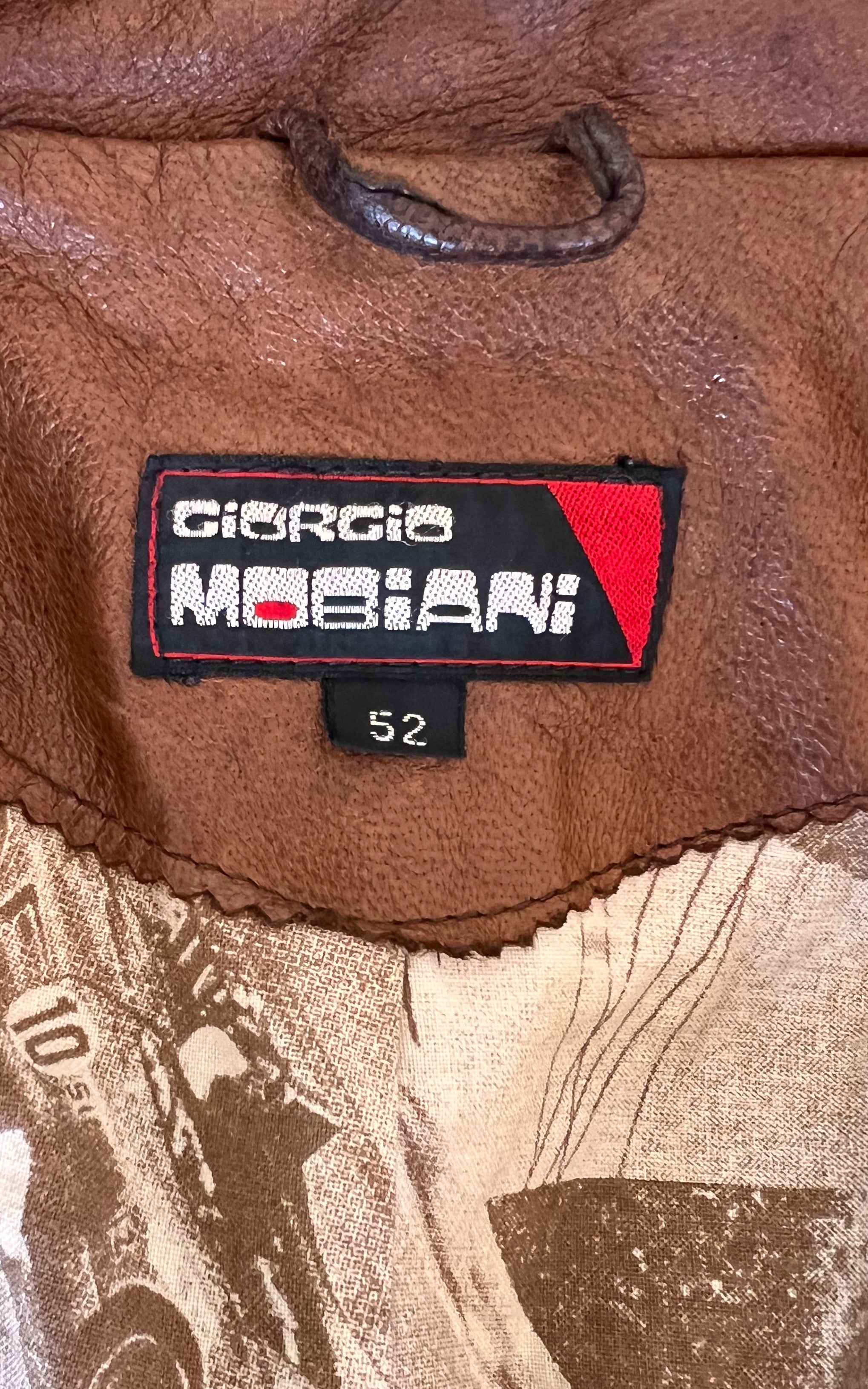 Vintage MENS Bomber Leather Jacket Giorgio Mobiani