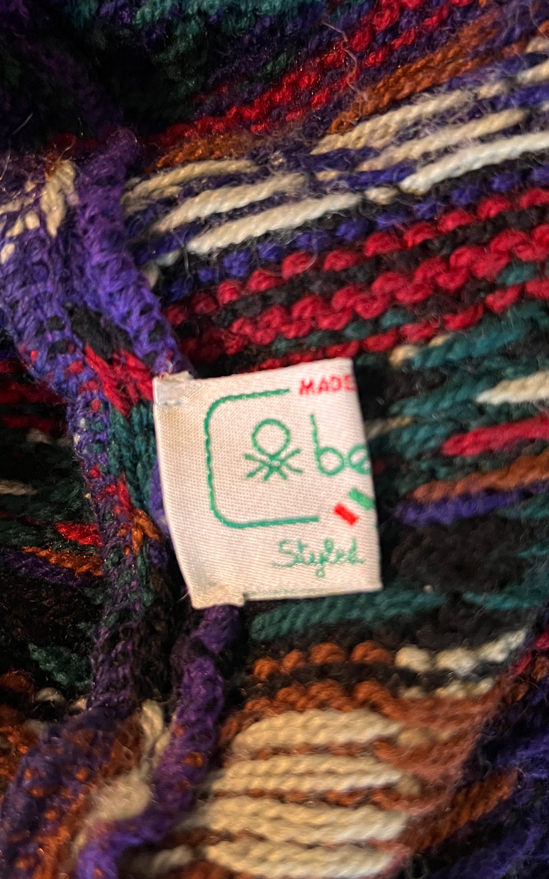Vintage 90s Mens Benetton Knit Sweater