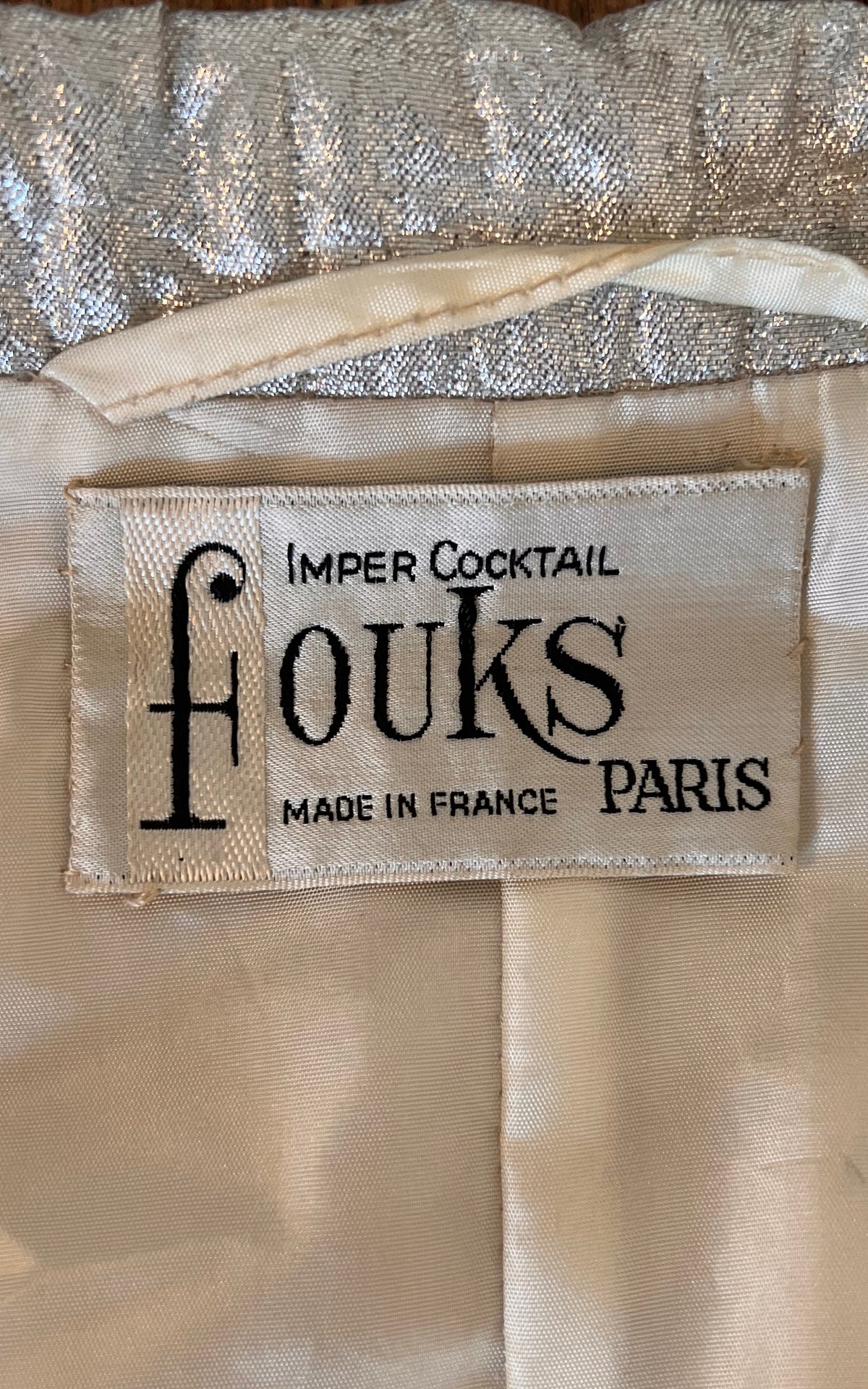 Rare 1960s FOUKS Paris Silver Metallic Space Age Cocktail Coat
